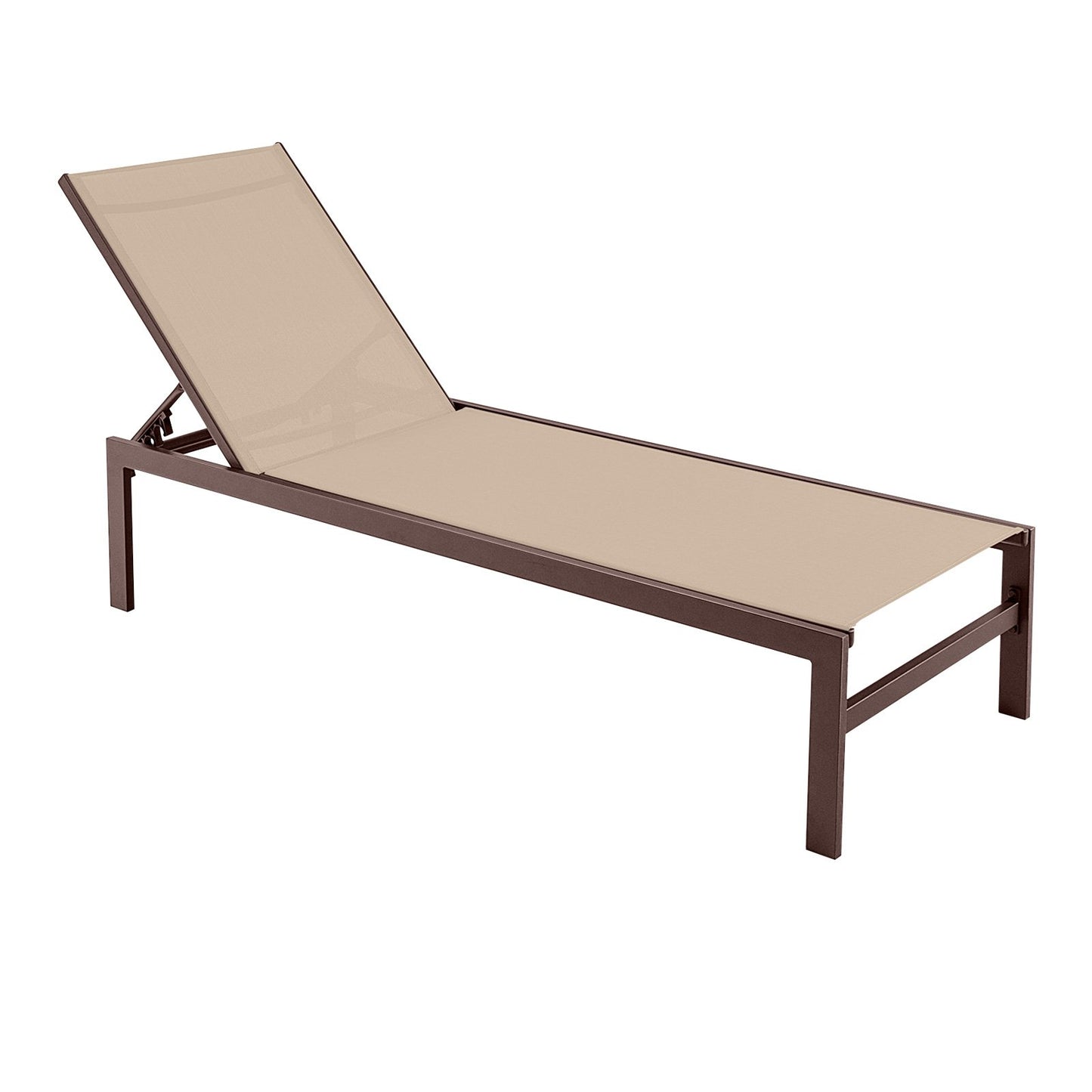 6-Position Chaise Lounge Chairs with Rustproof Aluminium Frame-Black