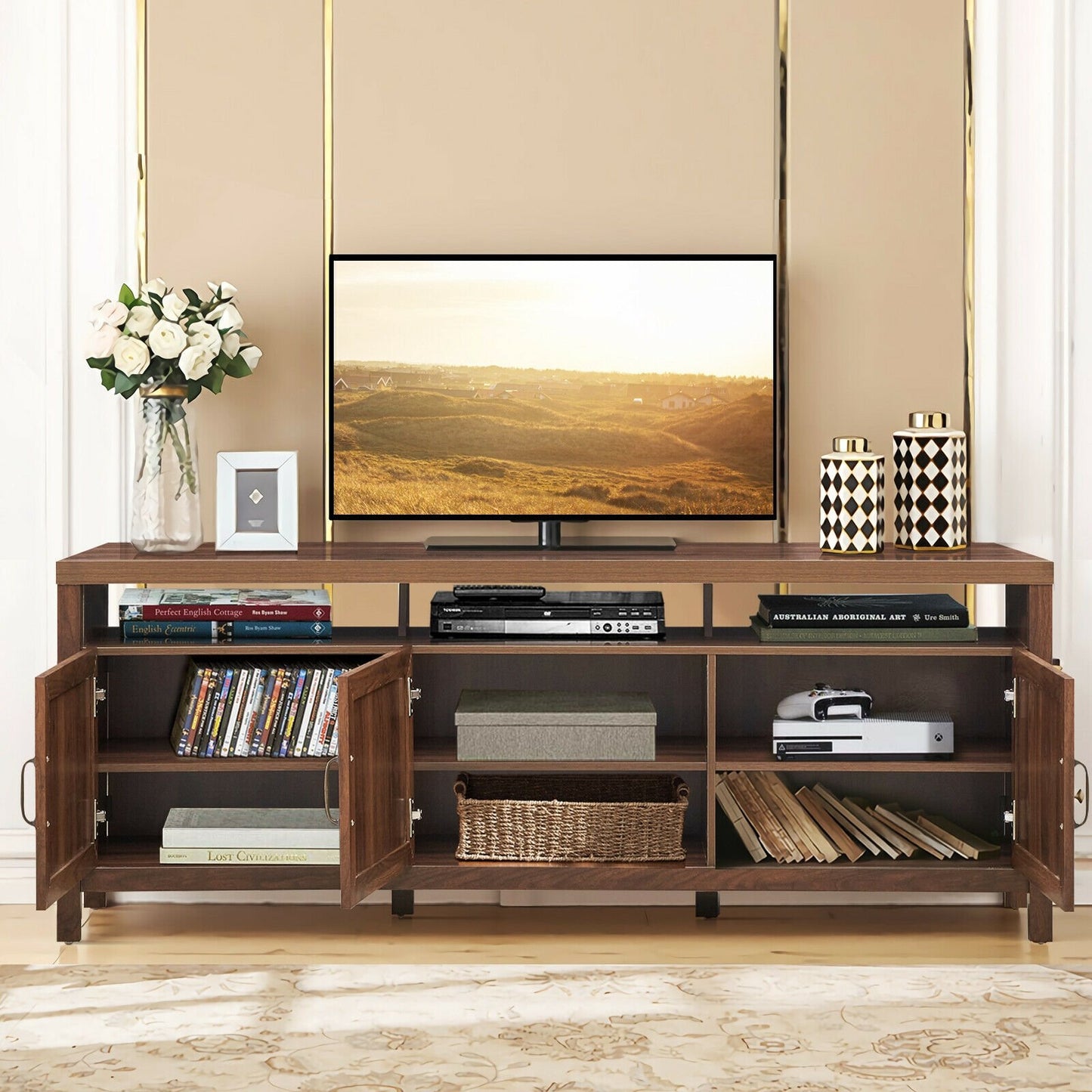 Universal TV Stand Entertainment Media Center for TV's up to 65 Inch-Gray