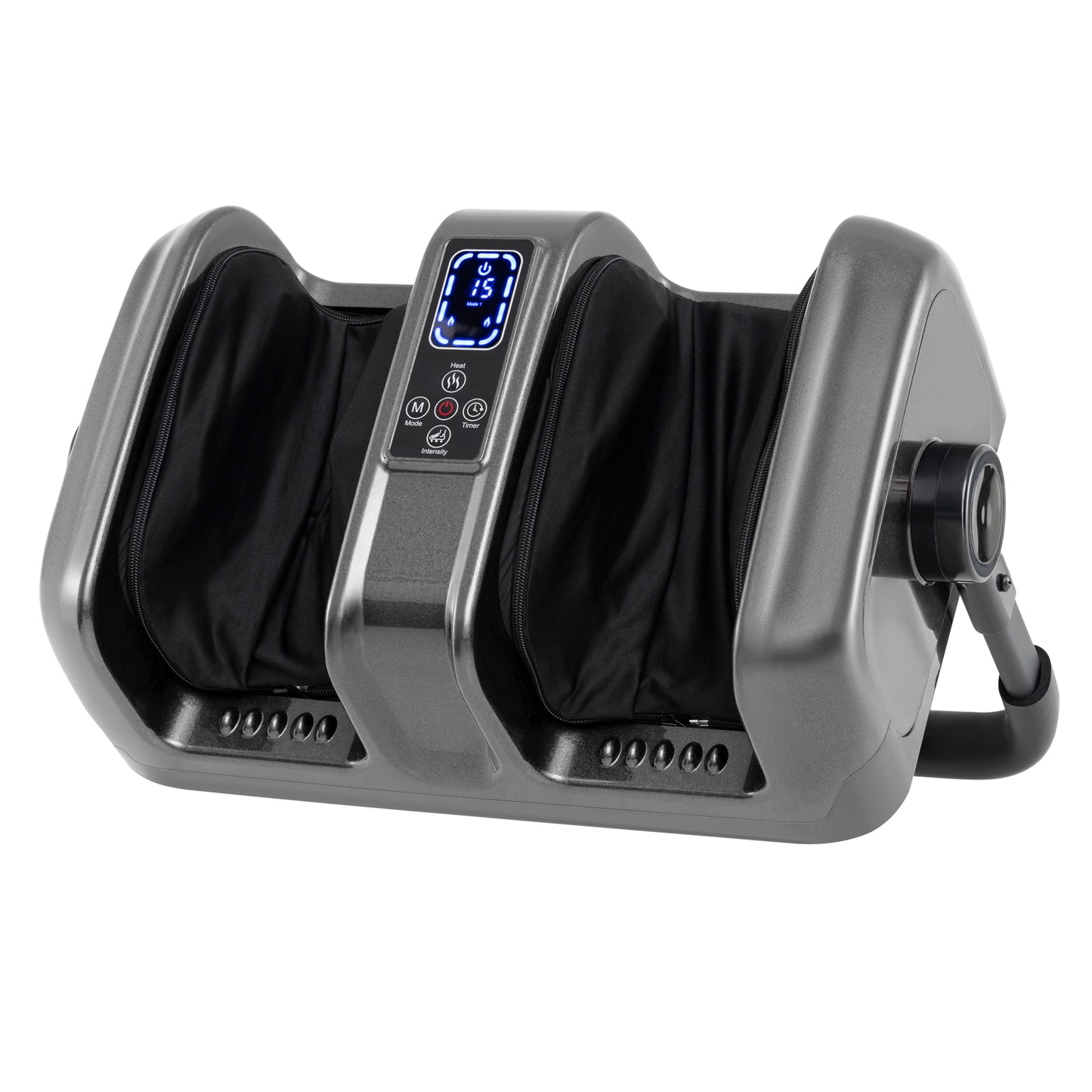 Foot and Calf Massager with Heat Shiatsu Deep Kneading Rolling Smart Electric Leg Massager-Black