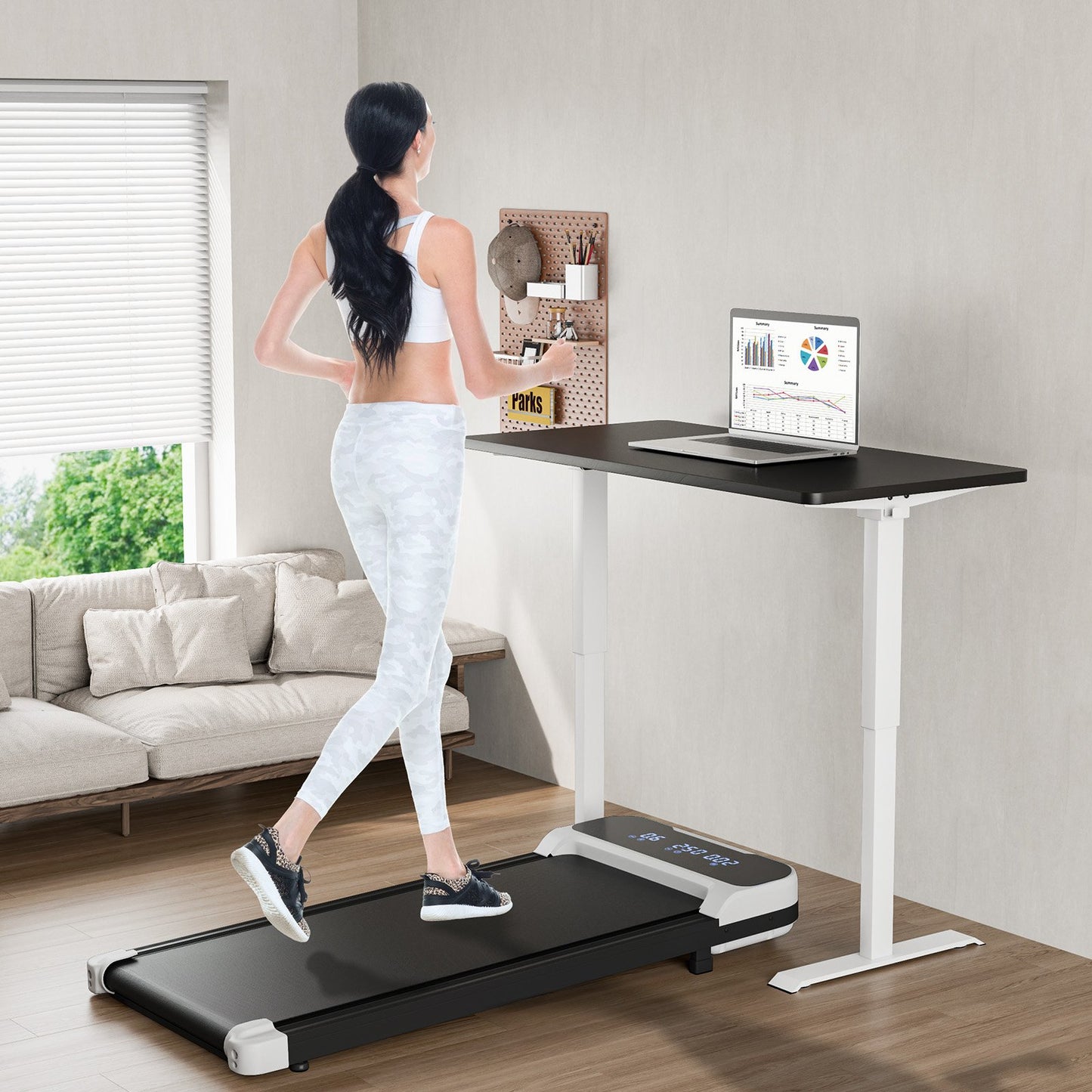 2.5HP Under Desk Treadmill with Remote Control and 3 Countdown Modes-Black