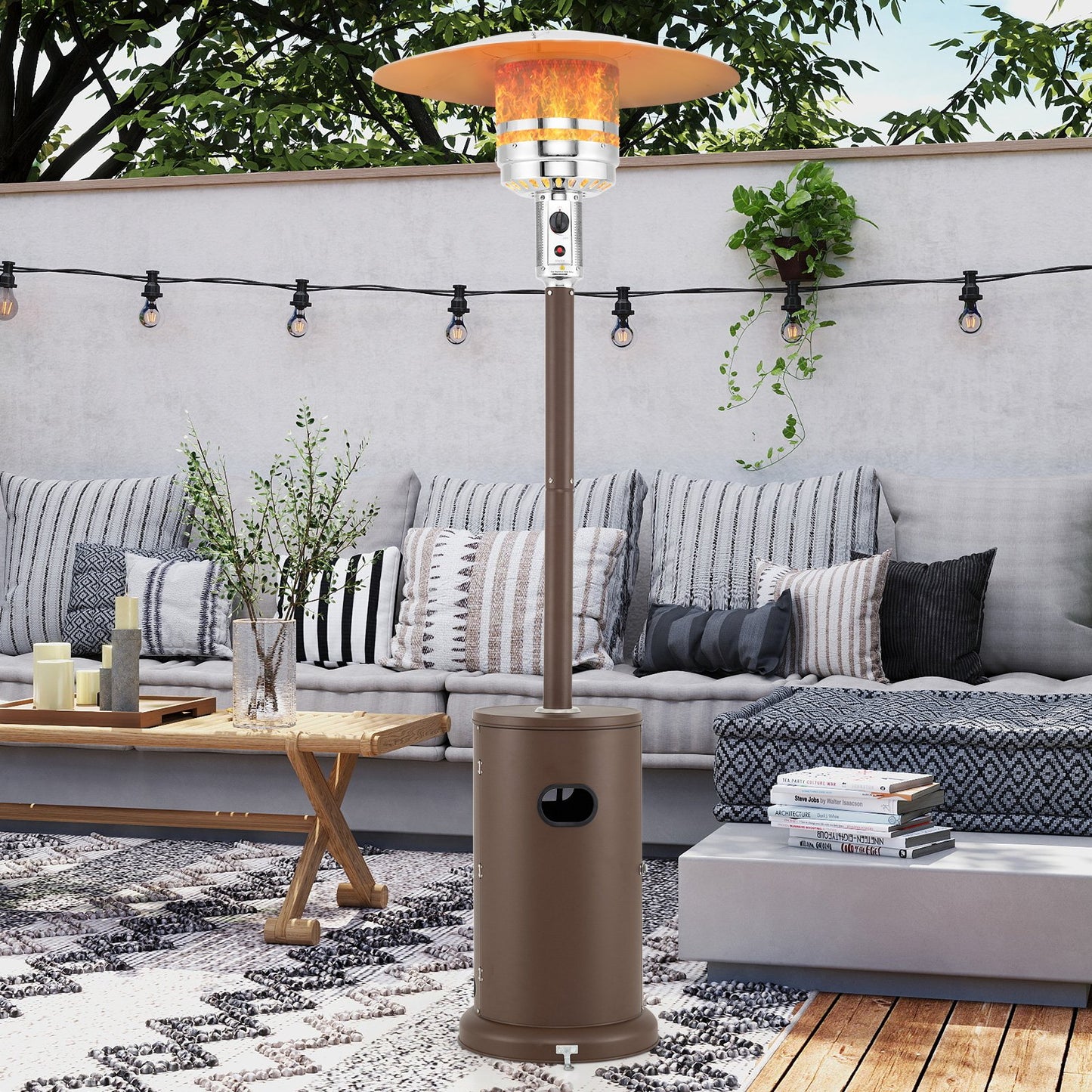 50000 BTU Propane Patio Heater with Round Table Design-Black