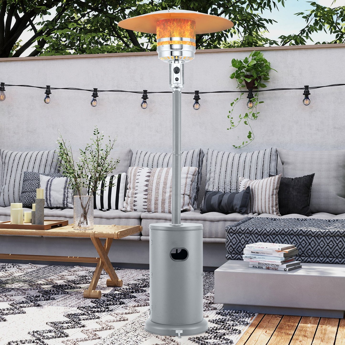 50000 BTU Propane Patio Heater with Round Table Design-Black