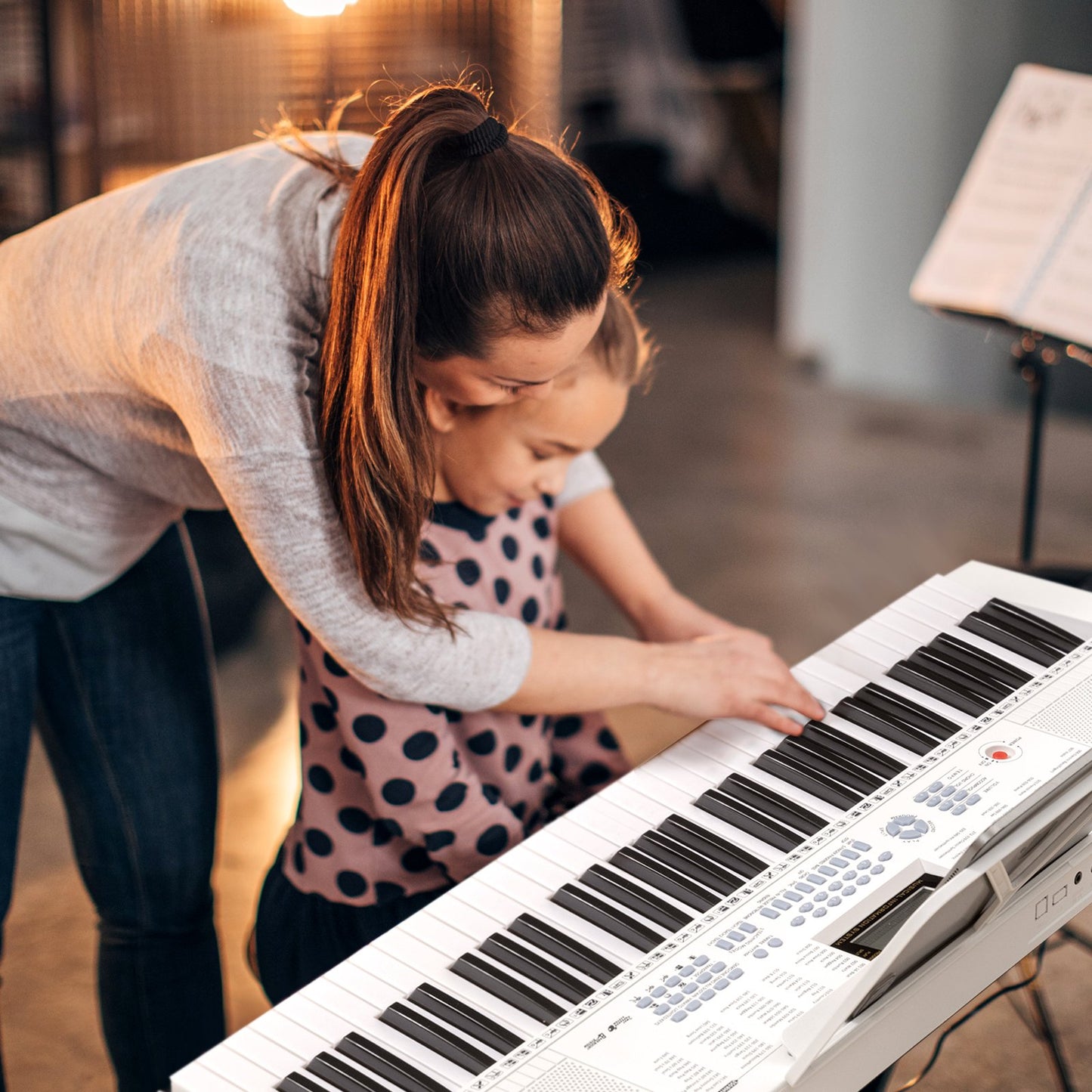 61-Key Electric Piano Keyboard for Beginner-Pink