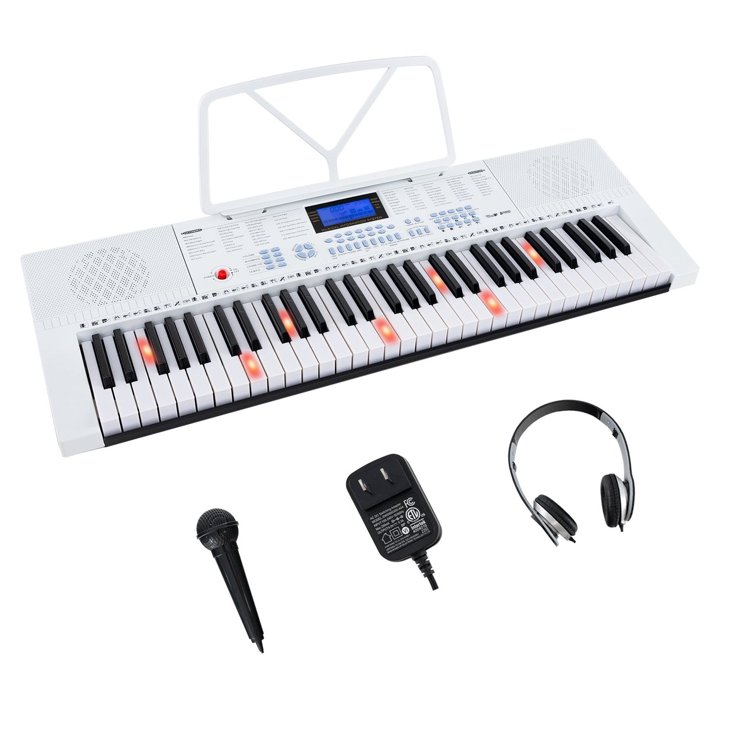 61-Key Electric Piano Keyboard for Beginner-Pink