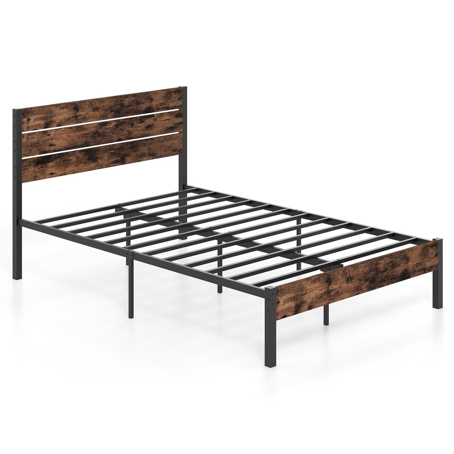 Full/King/Queen/Twin Size Bed Frame with High Headboard and Mute Bar-Queen Size