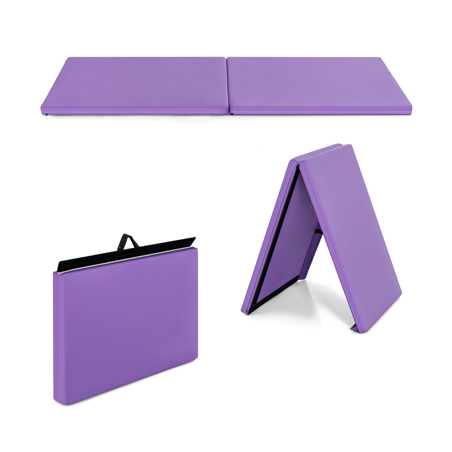 6 x 2 Feet Gymnastic Mat with Carrying Handles for Yoga-Blue