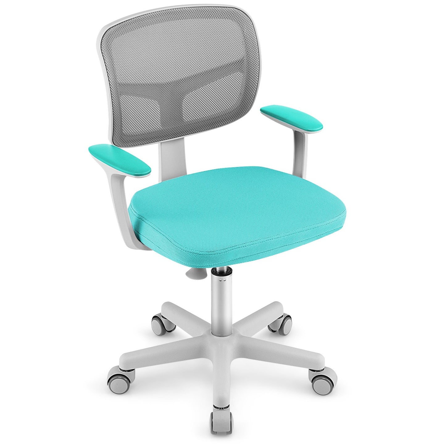 Adjustable Desk Chair with Auto Brake Casters for Kids-Blue