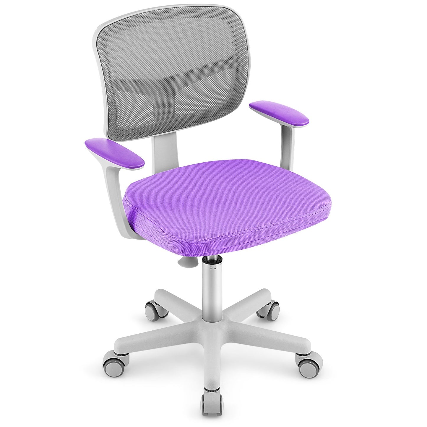 Adjustable Desk Chair with Auto Brake Casters for Kids-Blue