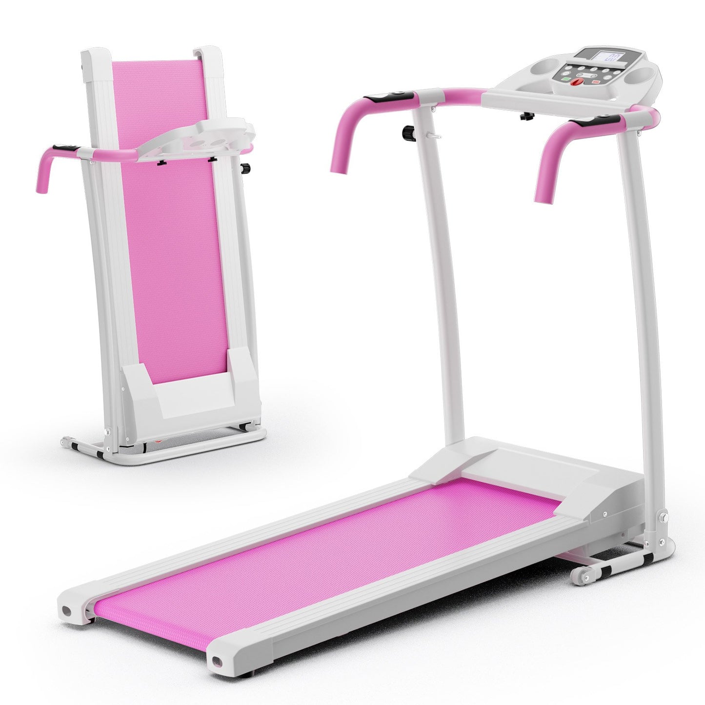 Folding Treadmill with 12 Preset Programs and LCD Display-Black