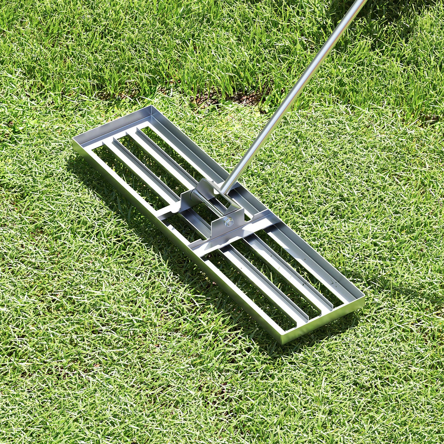36 x 10 Inch Lawn Leveling Rake with Ergonomic Handle-Black