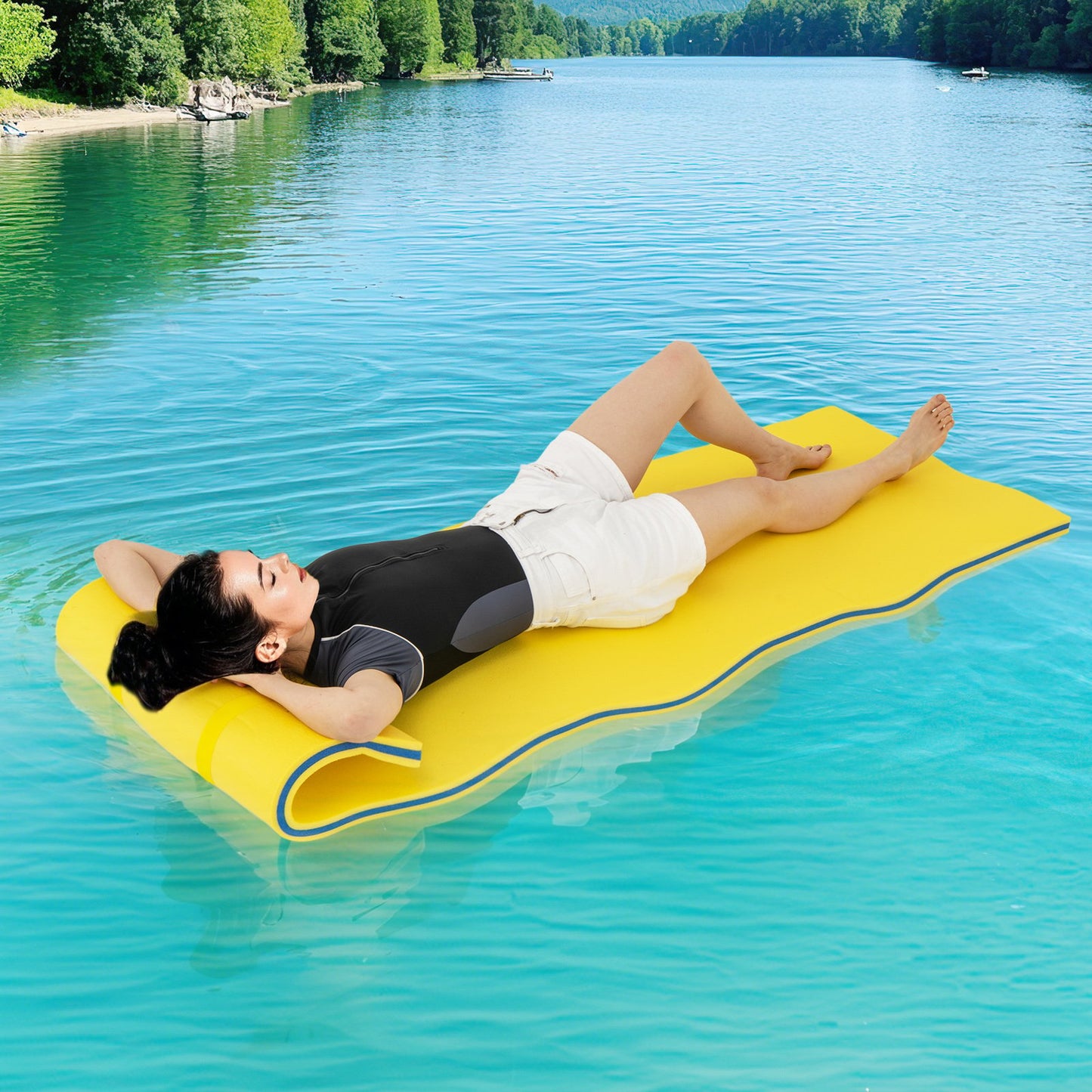 3-layer Tear-resistant Relaxing Foam Floating Pad-Orange