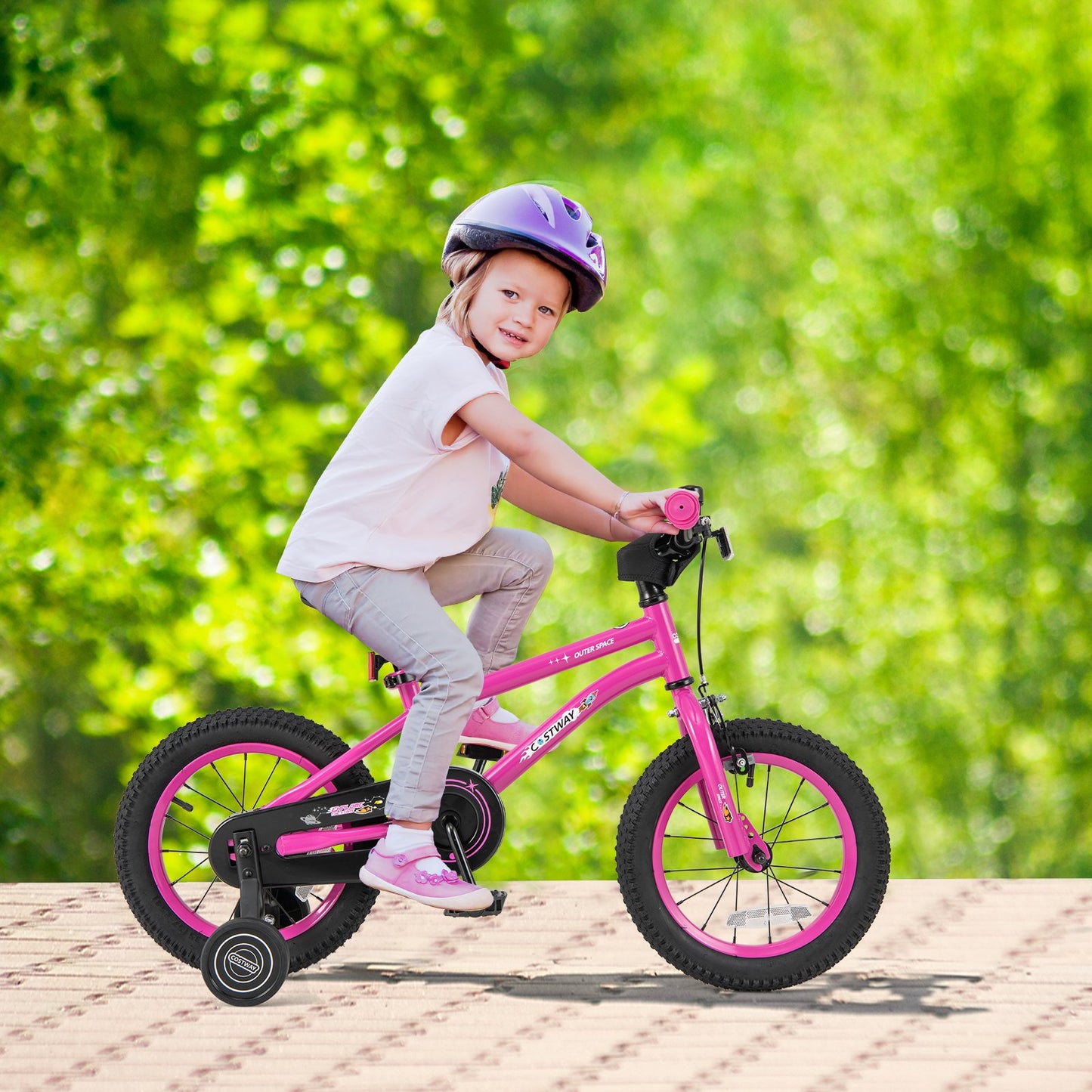18 Inch Kids Bike for 4-8 Years Old Adjustable with Removable Training Wheels