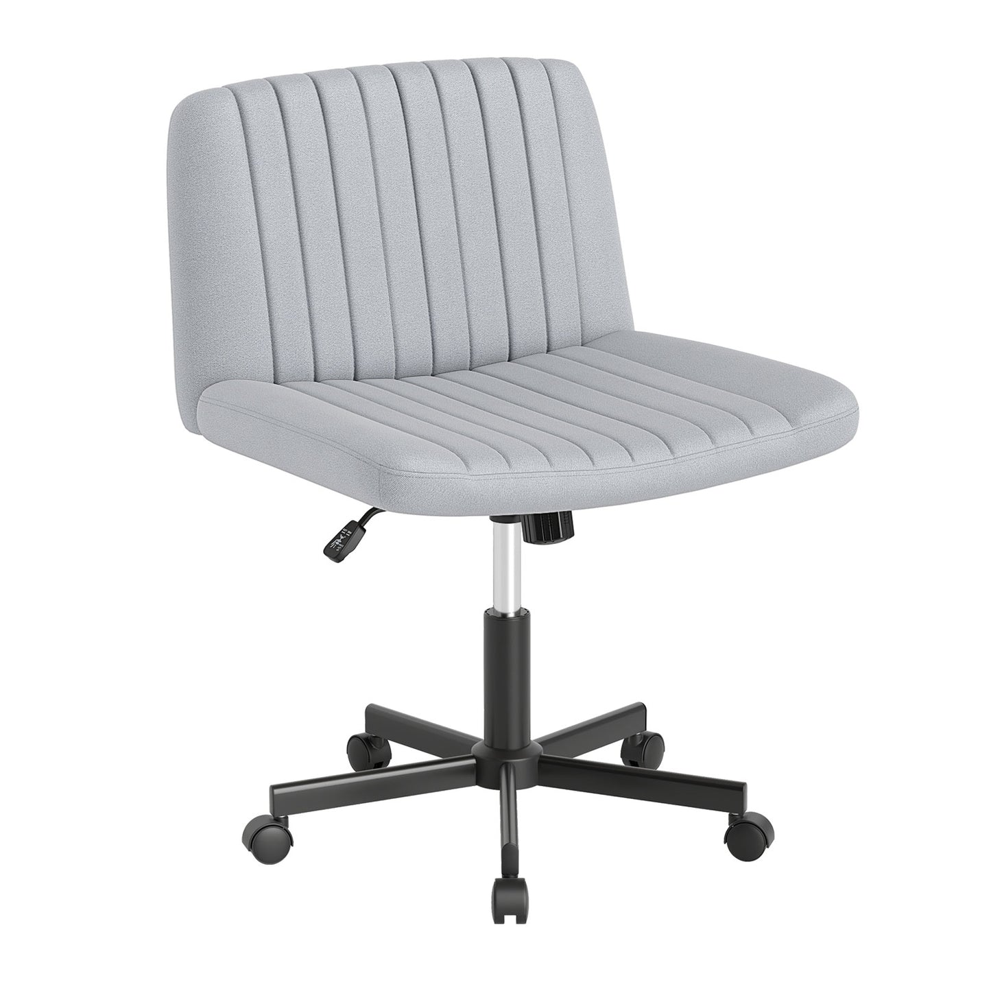 Criss Cross Chair with Wheels Cross-Legged Swivel Desk Chair with Soft-Padded Wide Seat-Beige