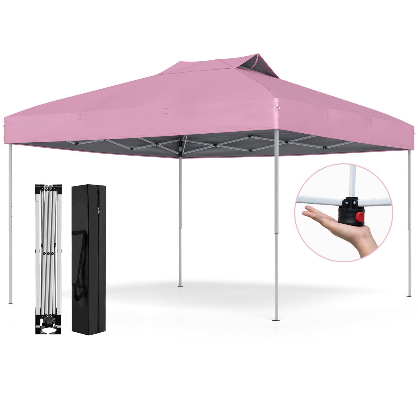 10 X 10 FT Foldable Outdoor Patio Shelter Canopy Tent with 1-Push Center Lock-Blue