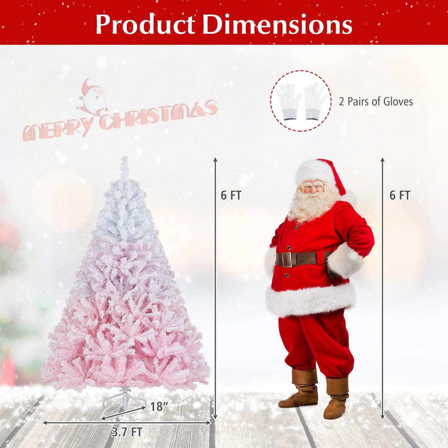 2025 New Artificial Christmas Tree with Folding Metal Stand and 456 Branch Tips-6FT