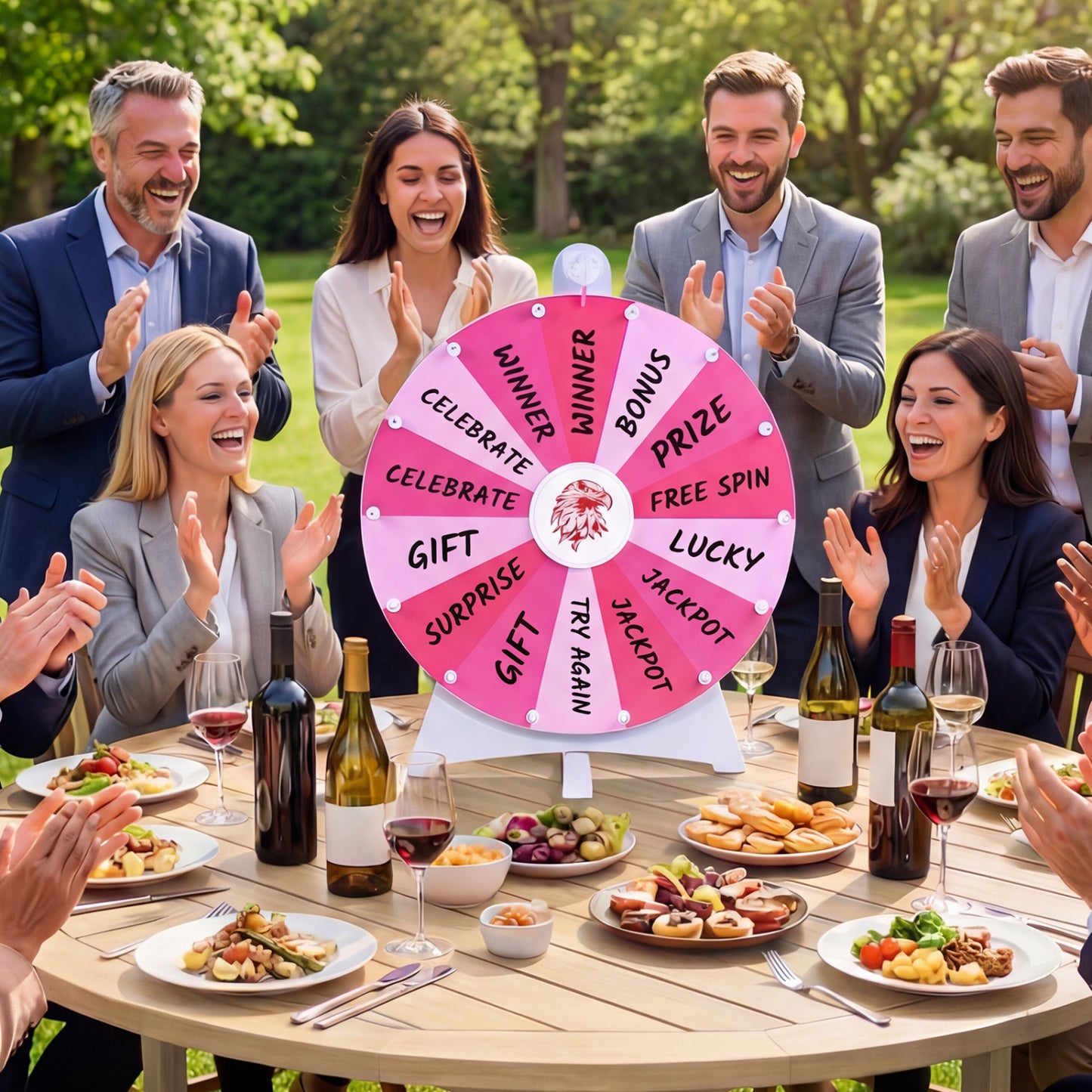 20 Inches 14 Slots Spin Wheel with Blackboard Marker for Prizes-Multicolor