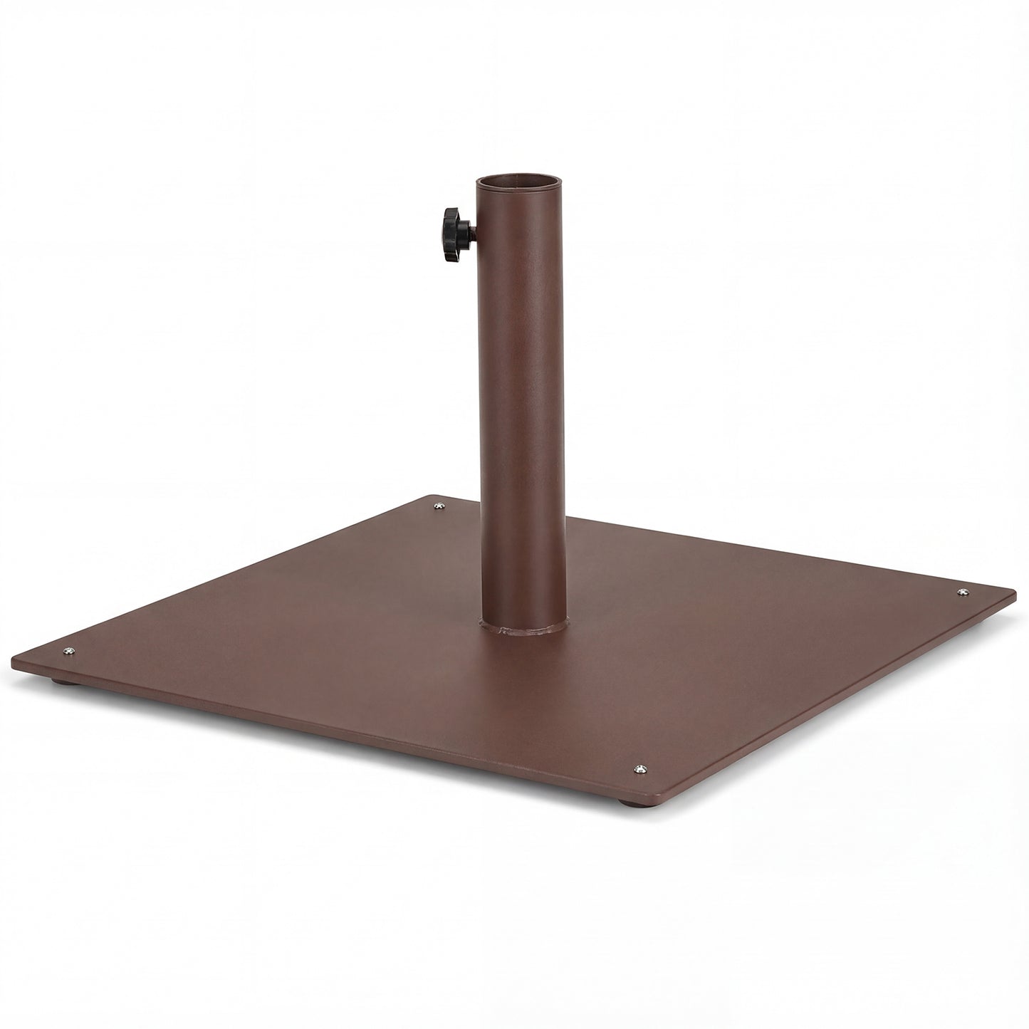 20 Inches Patio Umbrella Base Stand with 4 Adjustable Footpads-Brown