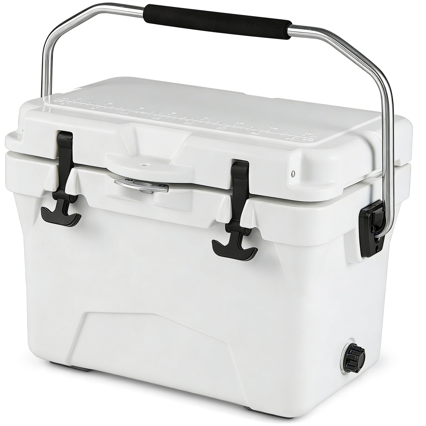 20 Quart Portable Hard Cooler with Built-in Ruler and Bottle-Gray