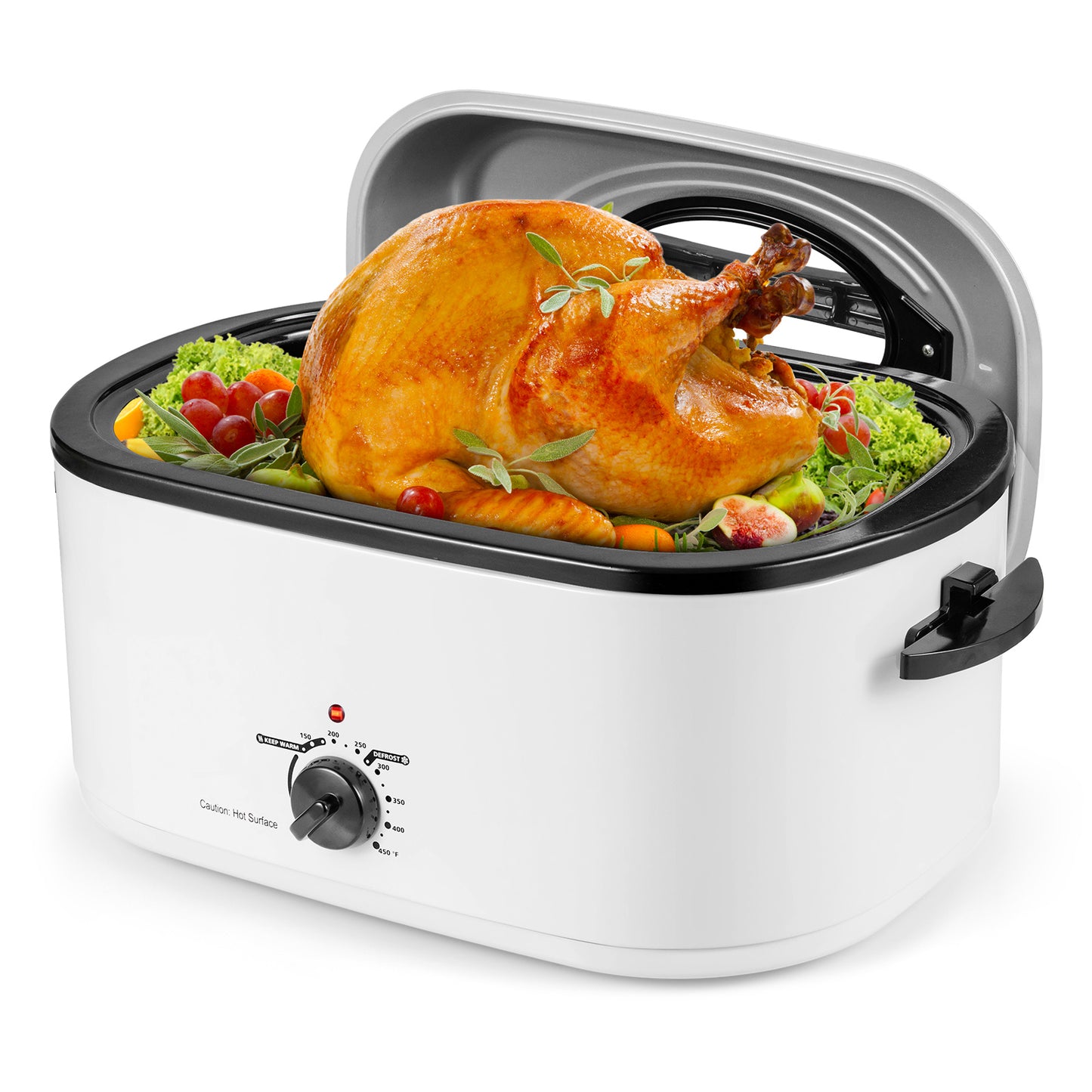 22QT Electric Roaster Oven Turkey Roaster with Visible and Self-Basting Lid-Navy