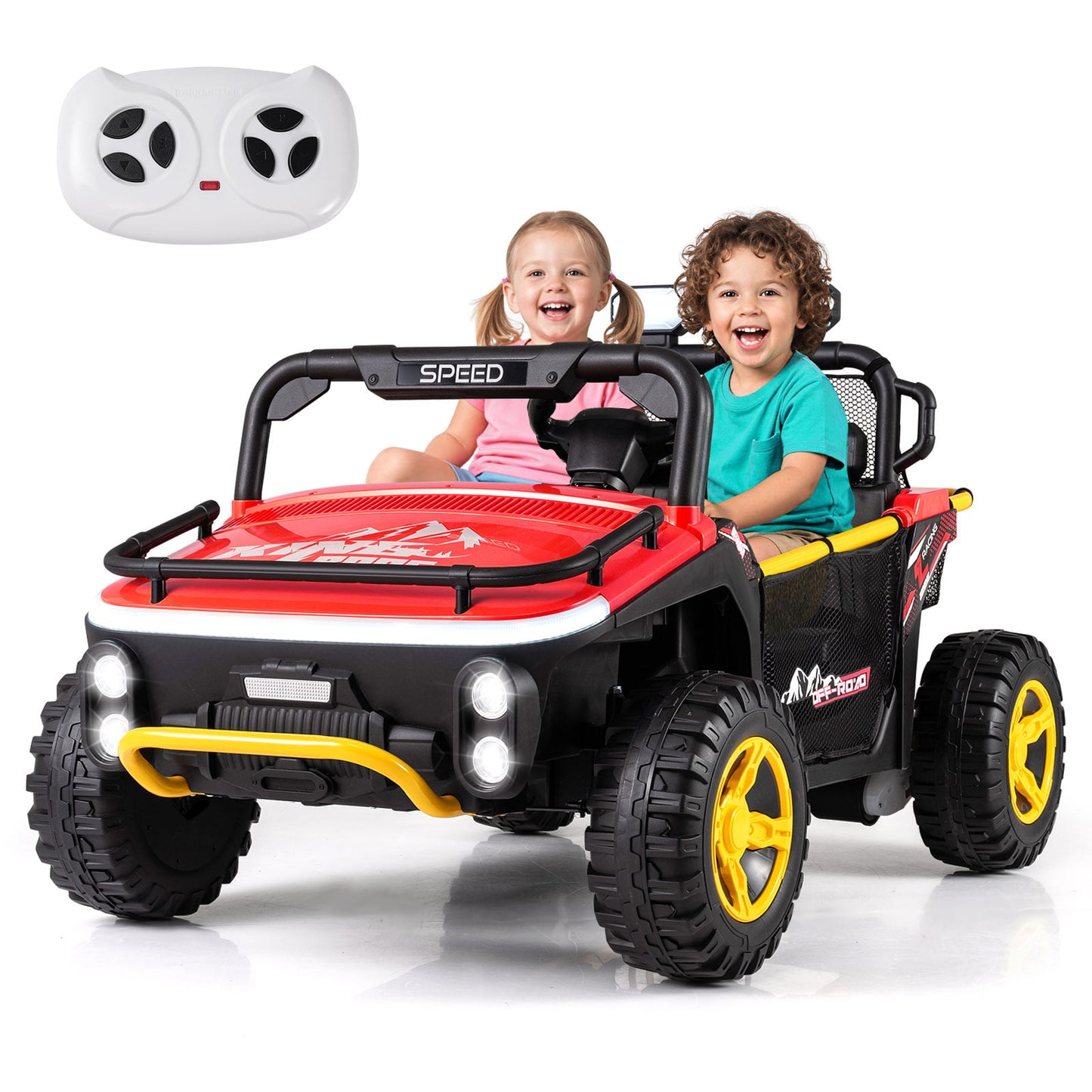 24V Ride on Toy for Kids 2 Seater Ride on Truck Car with Horn Music Story-Black