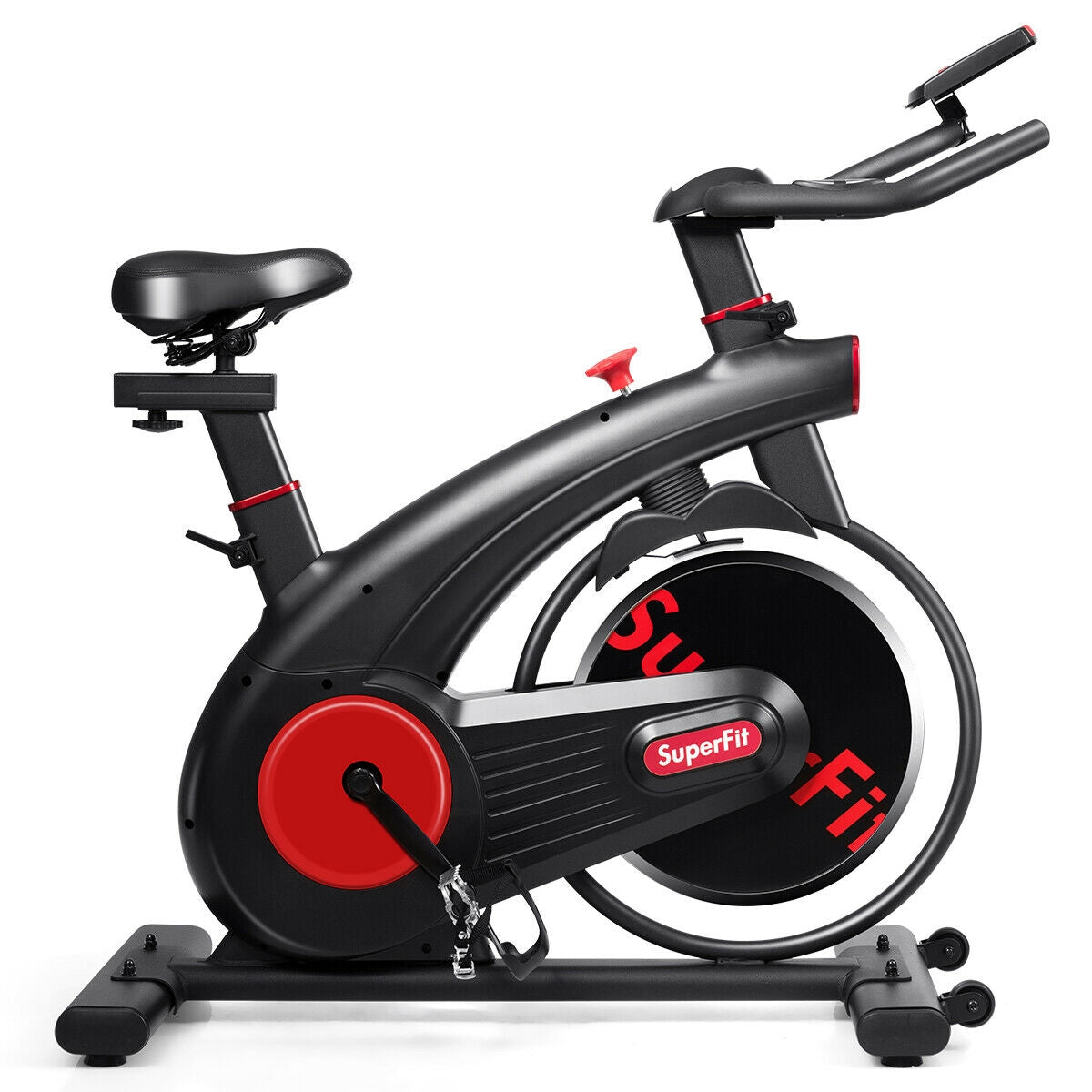 Stationary Exercise Bike Silent Belt with 20LBS Flywheel-Black