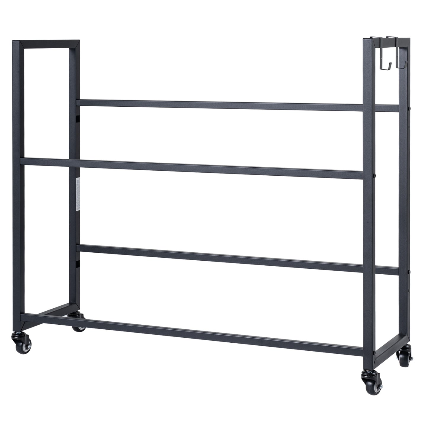 2-Tier Drink Crate Rack with 4 Universal Wheels for Beer and Water Kitchen and Bar-Black