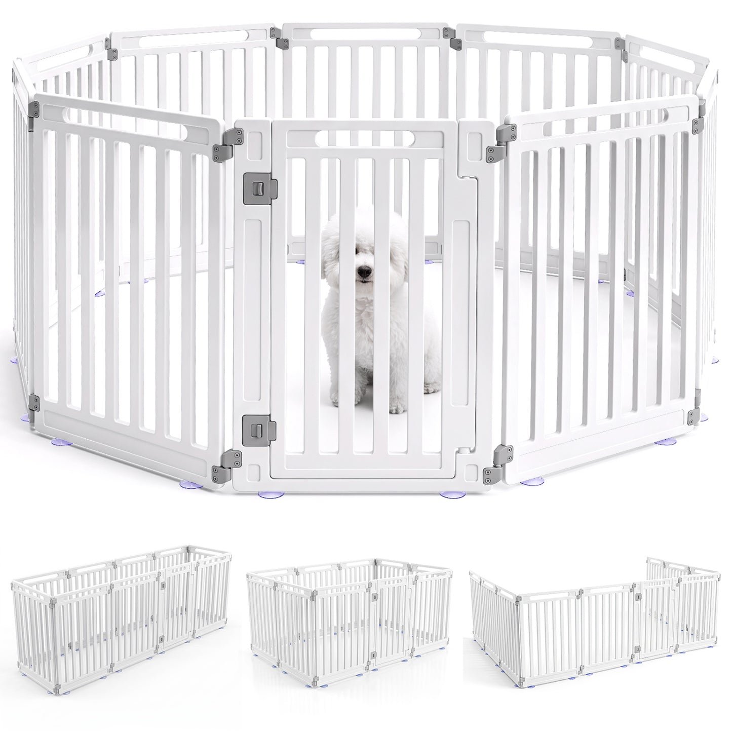 31.5" Height Indoor Outdoor Dog Playpen with 10 Panels-Black