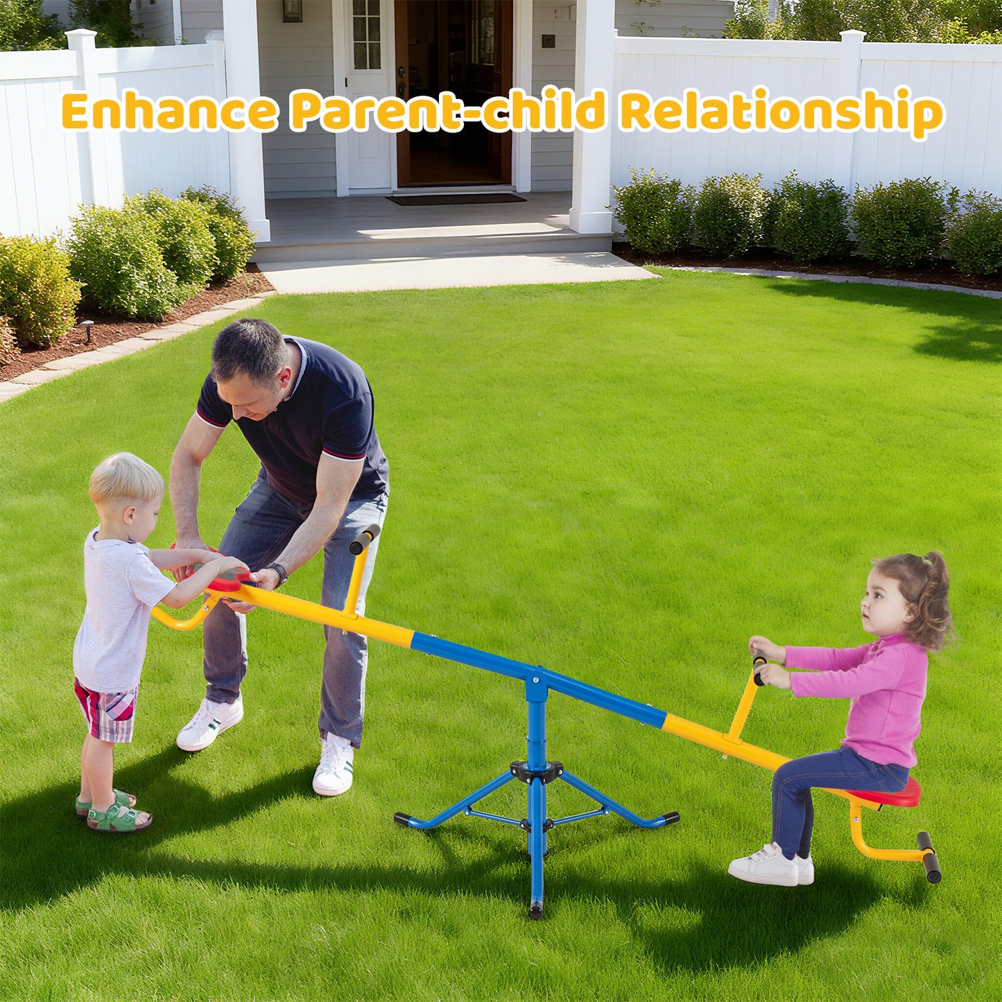 360°Rotation Kids Seesaw Swivel Teeter Totter Playground Equipment