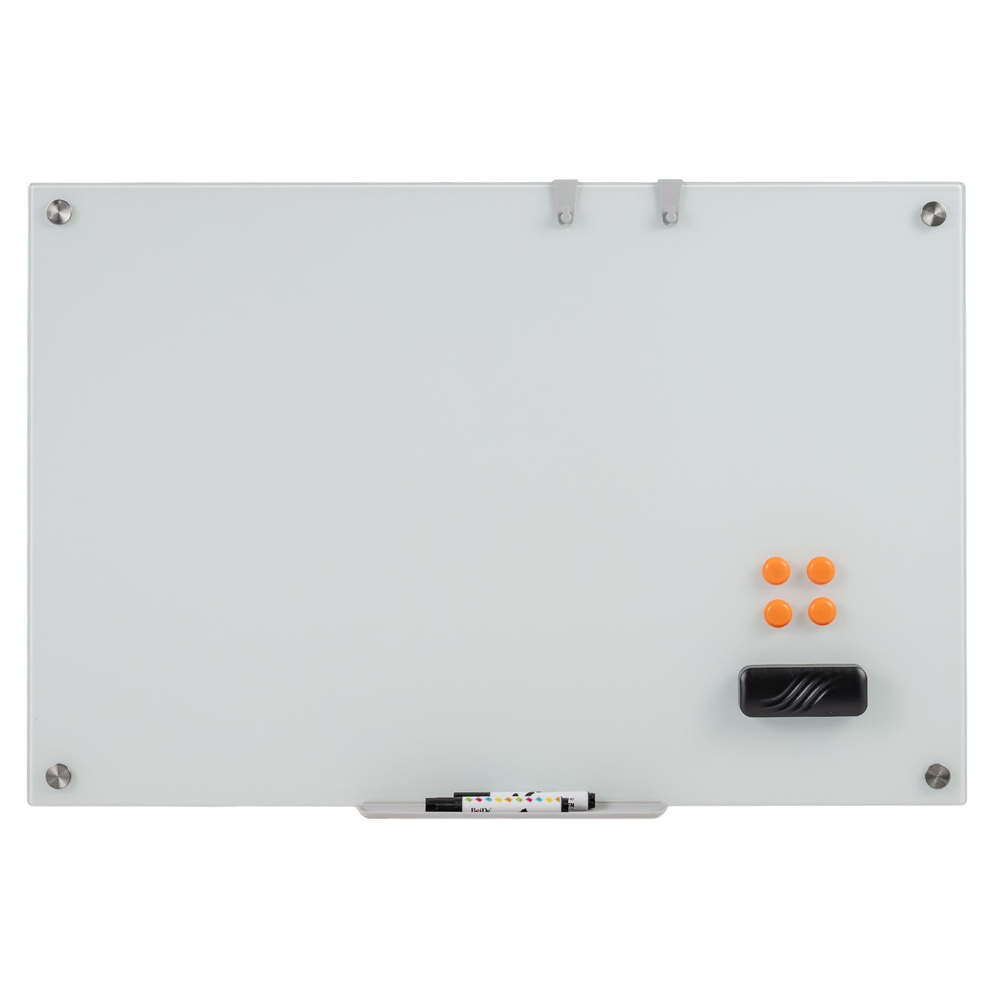 36 x 24 Inches Glass Whiteboard with Eraser and Removable Tray