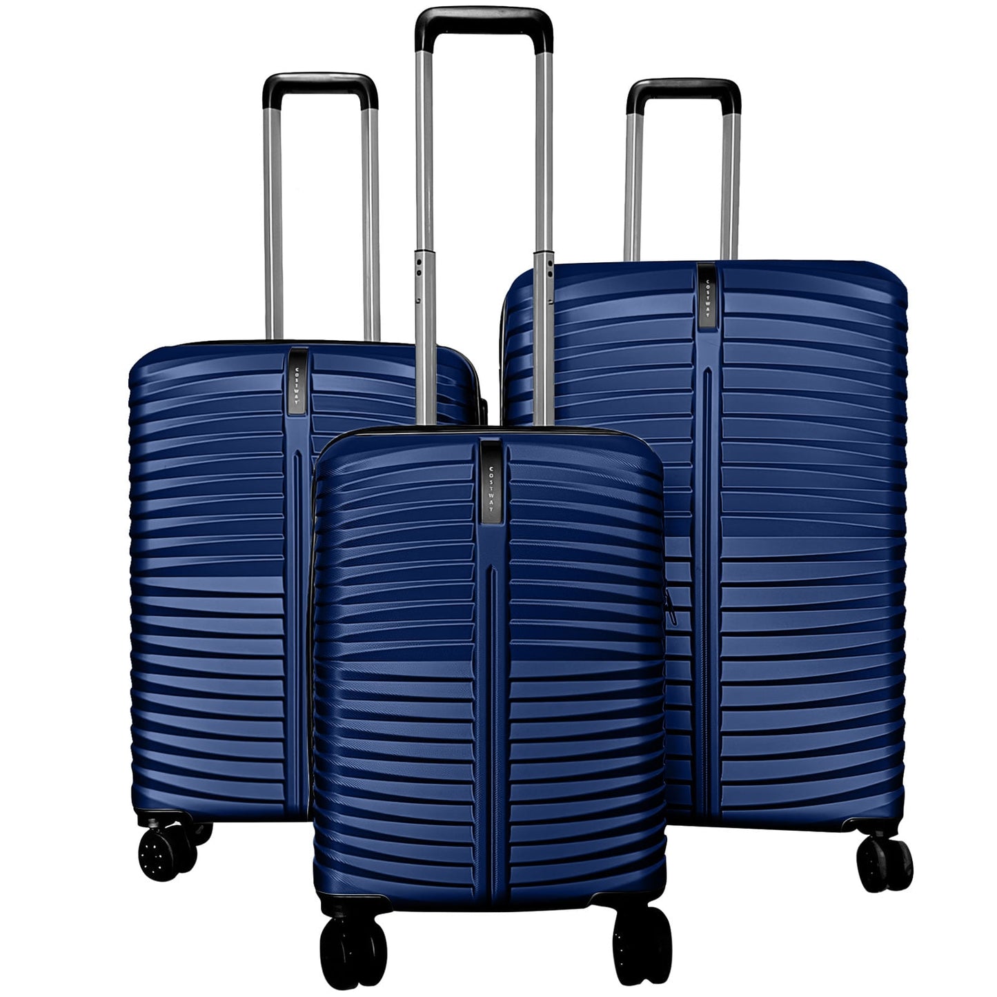 3-Piece 20/24/28 Inch Lightweight Hardside Luggage Set with 8-Spinner Wheels-Black