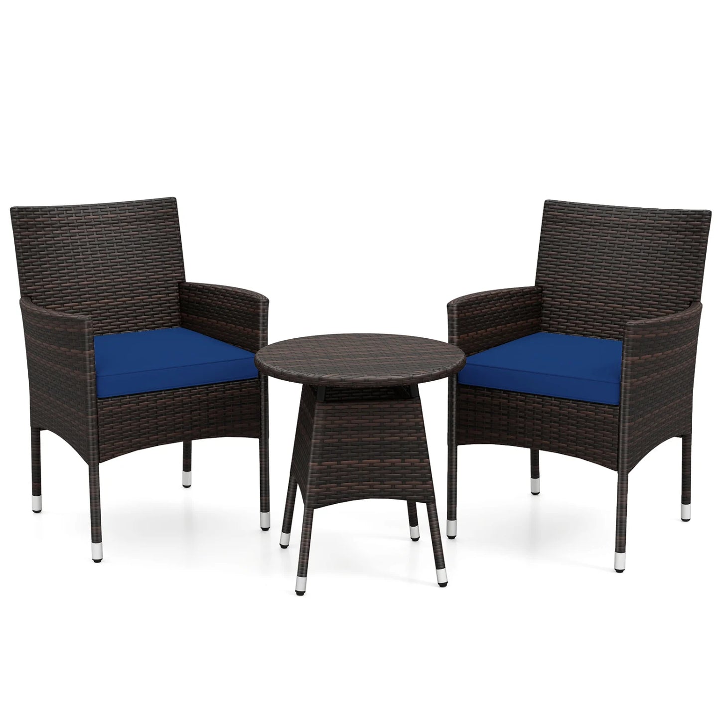 3 Piece Patio Furniture Set Outside Bistro Set for Porch-Beige