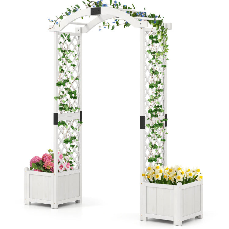 3 Pieces Garden Arbor and Raised Bed Combo Set-Create Your Dream Garden Space