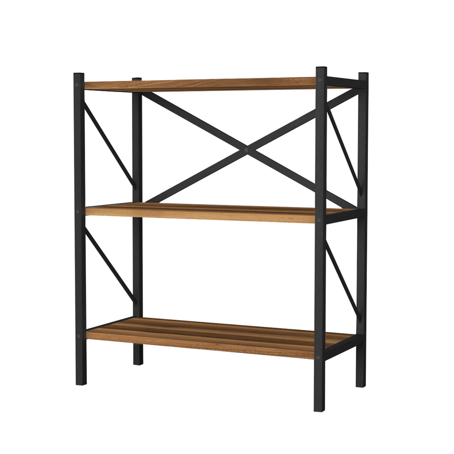 3-Tier Bookshelf with Heavy-Duty Metal Frame
