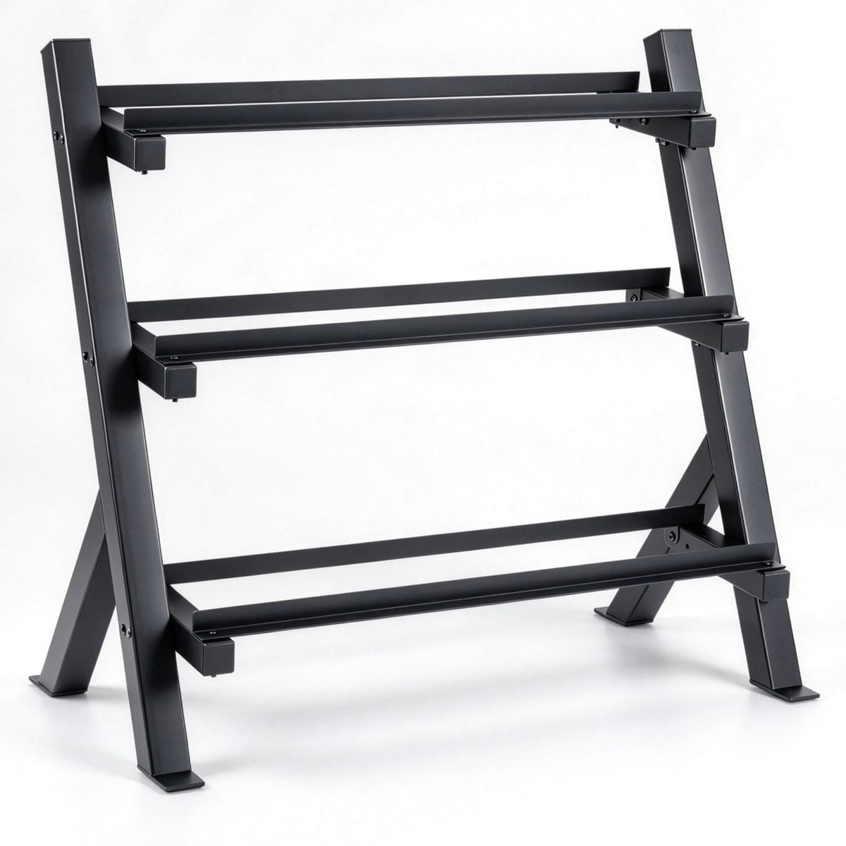 3-Tier Dumbbell Rack with Adjustable Bracket Spacing for Gym-Black
