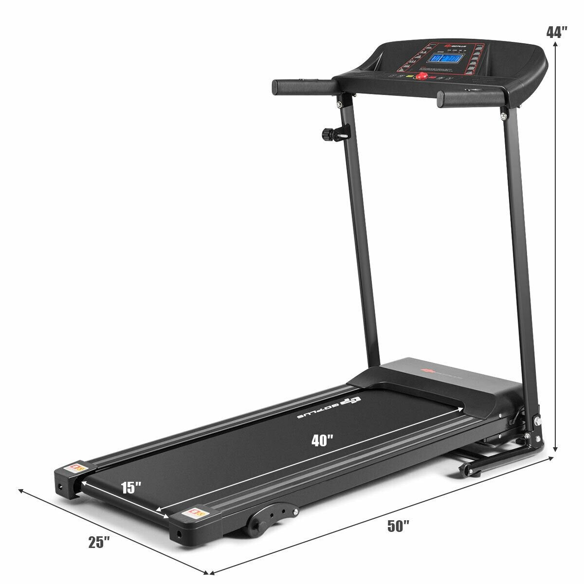 1.0 HP Foldable Treadmill Electric Support Mobile Power