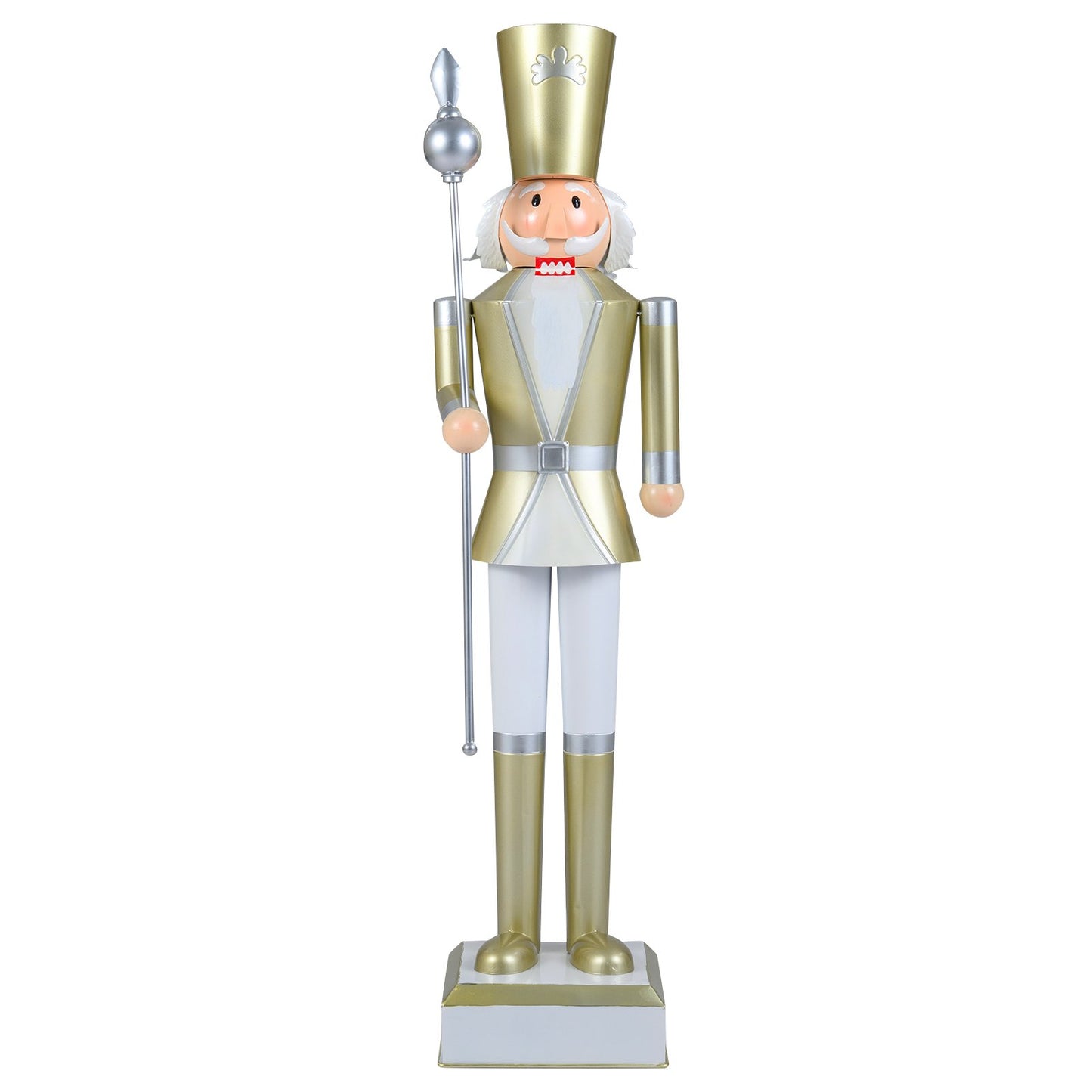 4 FT Christmas Nutcracker with High Hat & Beautiful Scepter-Black & Red