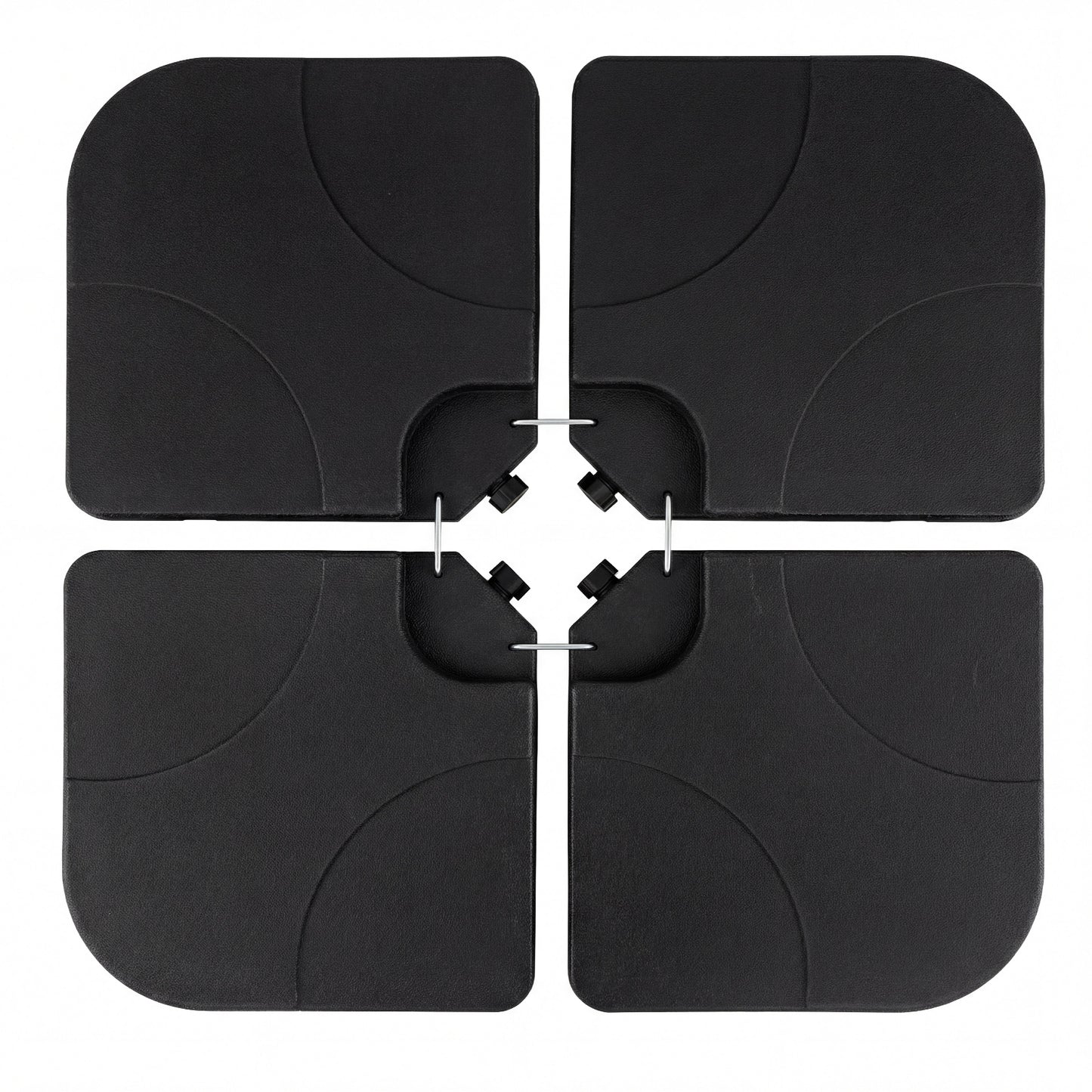 4-Piece Cantilever Offset Base 164 LBS Heavy-Duty Square with U-Locking Pins-Black