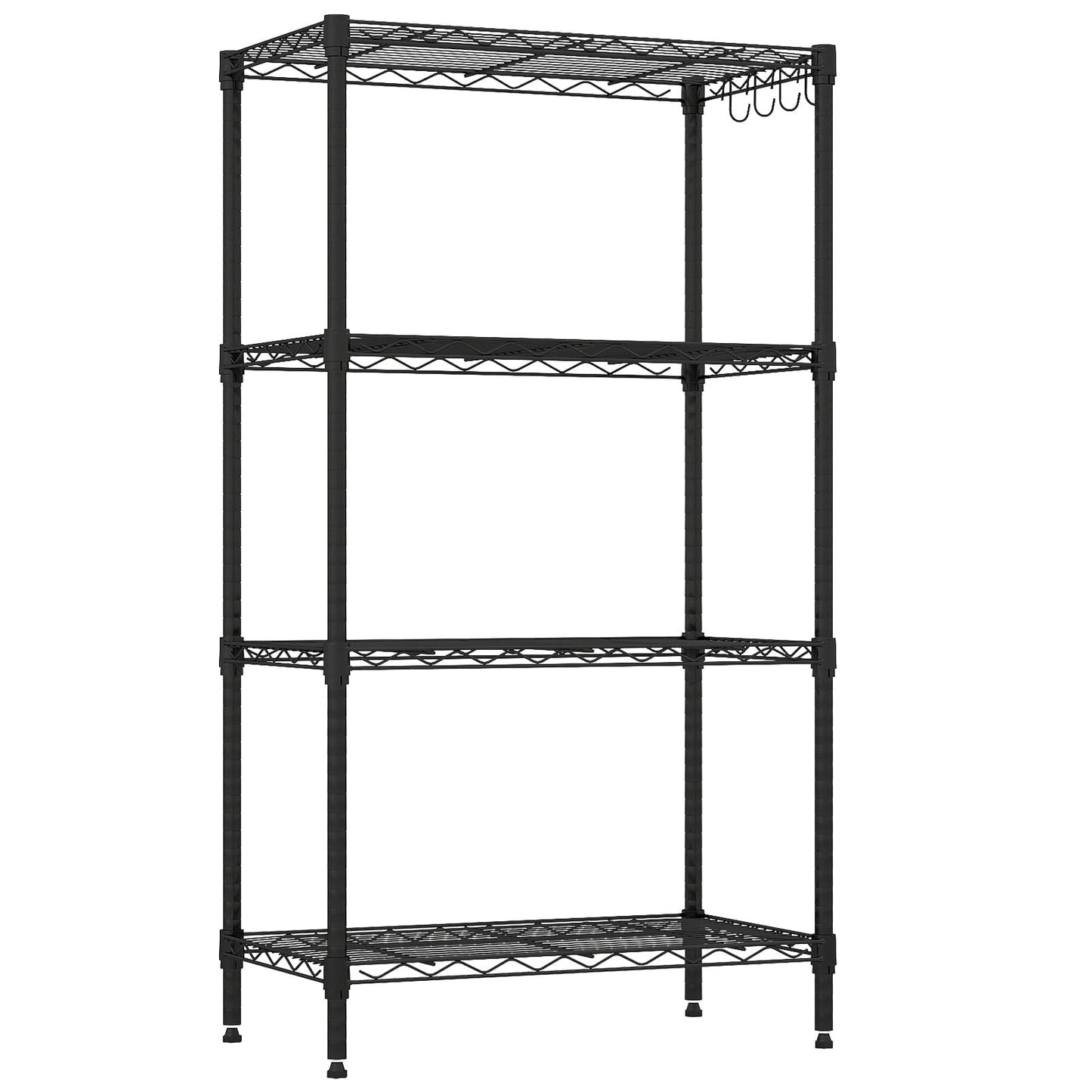 4-Tier Metal Storage Shelving Unit with V-Shaped Wire Rack and 600 LBS Capacity-DK