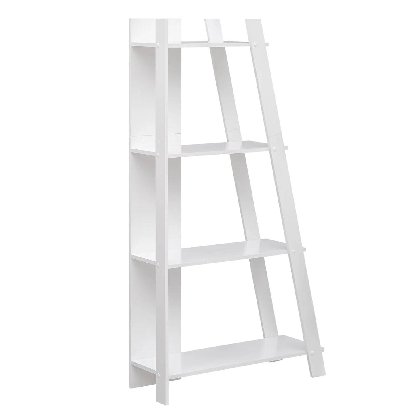 Modern 4-tier wooden bookshelf in oak finish, vertical design for small spaces, ideal for home office storage.