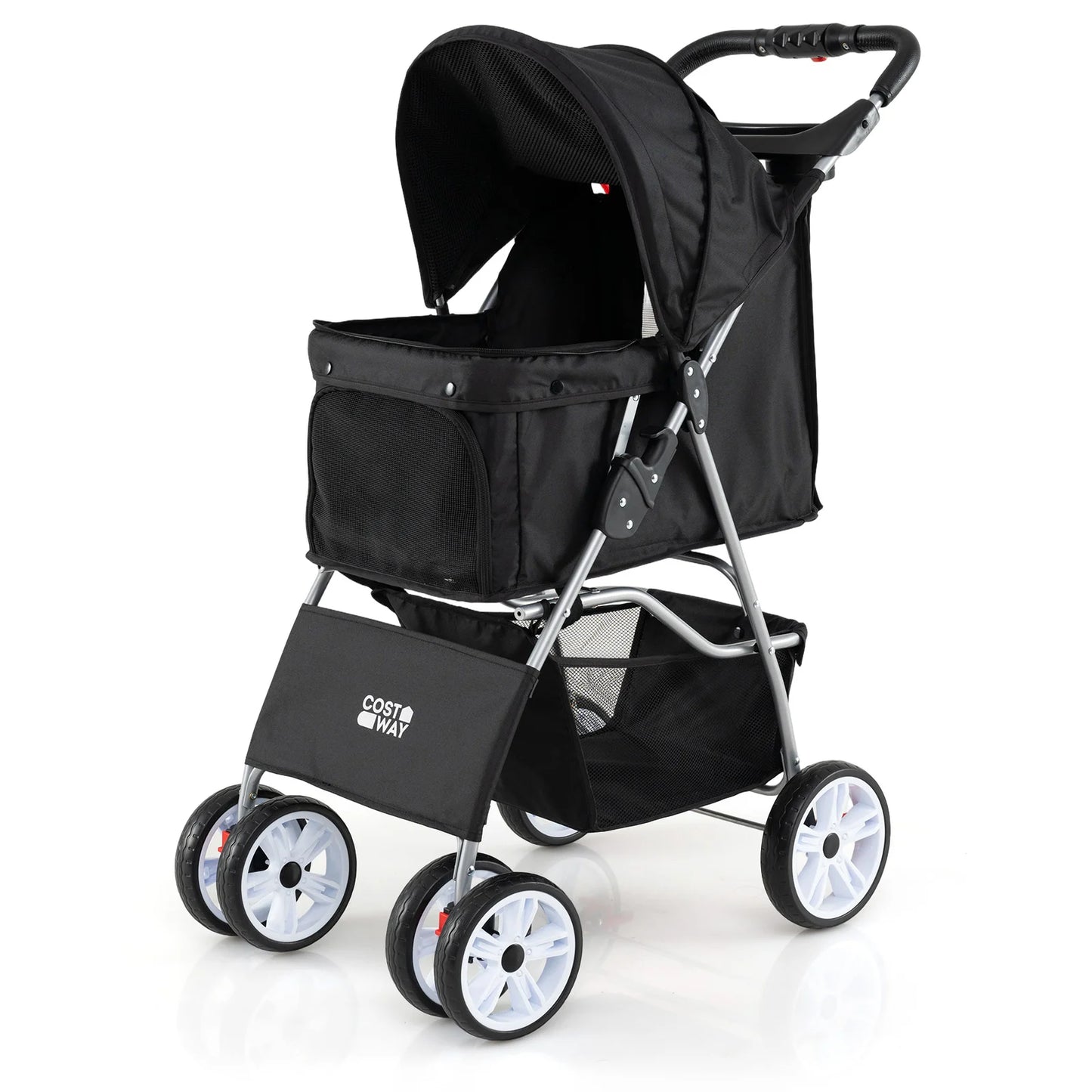 4 Wheel Pet Stroller for Small Dogs Cats up to 33 LBS-Beige
