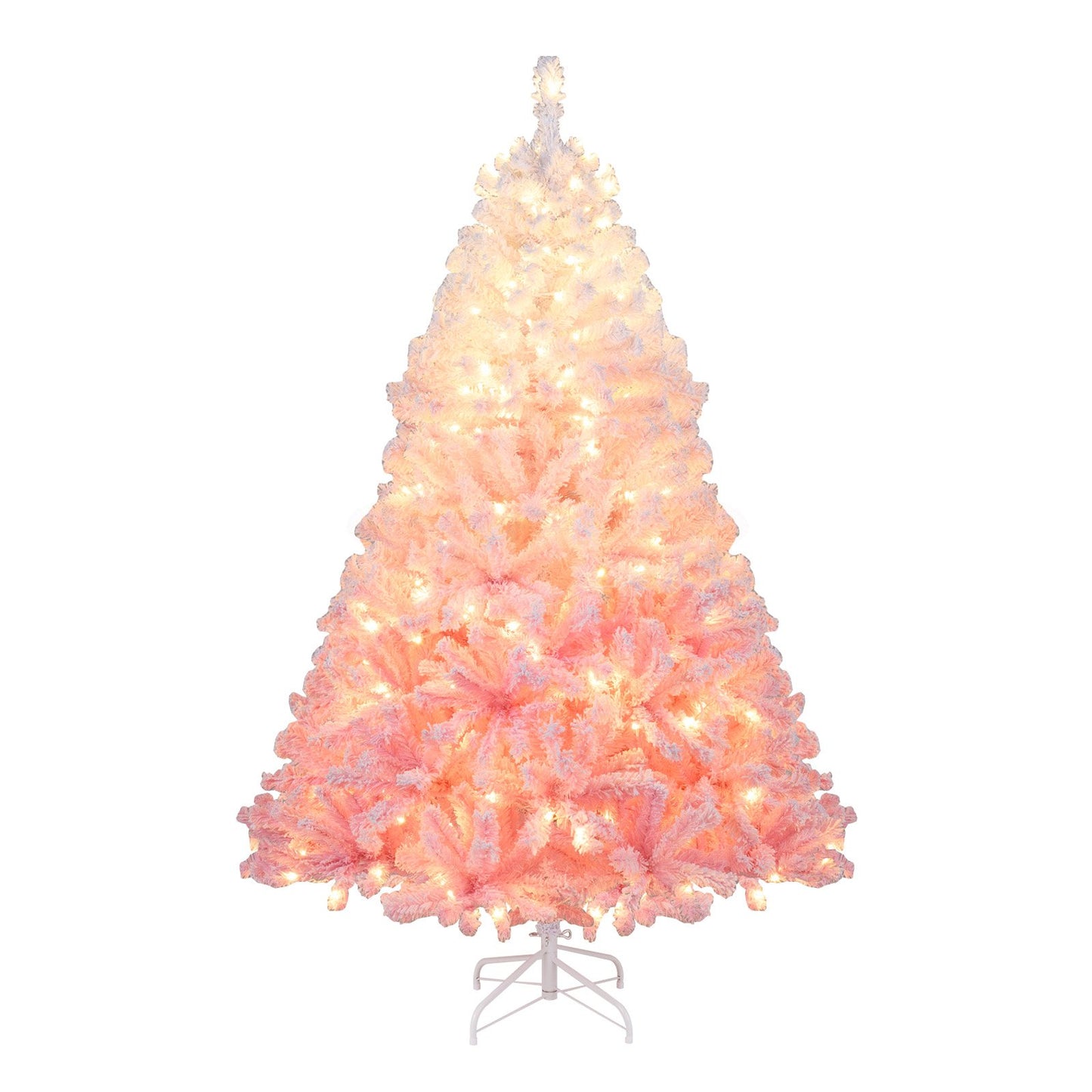5/6/7/8 FT Artificial Christmas Tree with Warm White LED Lights and 8 Modes for Holiday-5 Feet