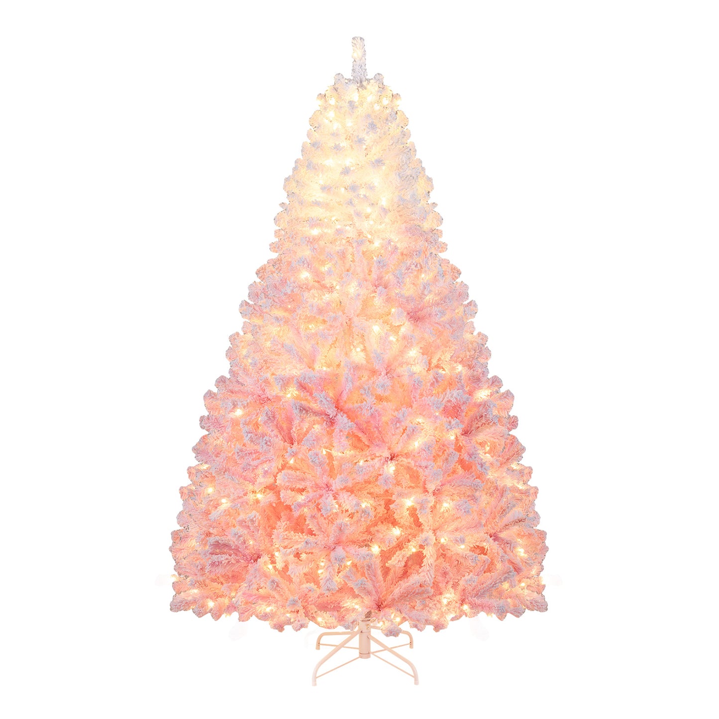 5/6/7/8 FT Artificial Christmas Tree with Warm White LED Lights and 8 Modes for Holiday-5 Feet