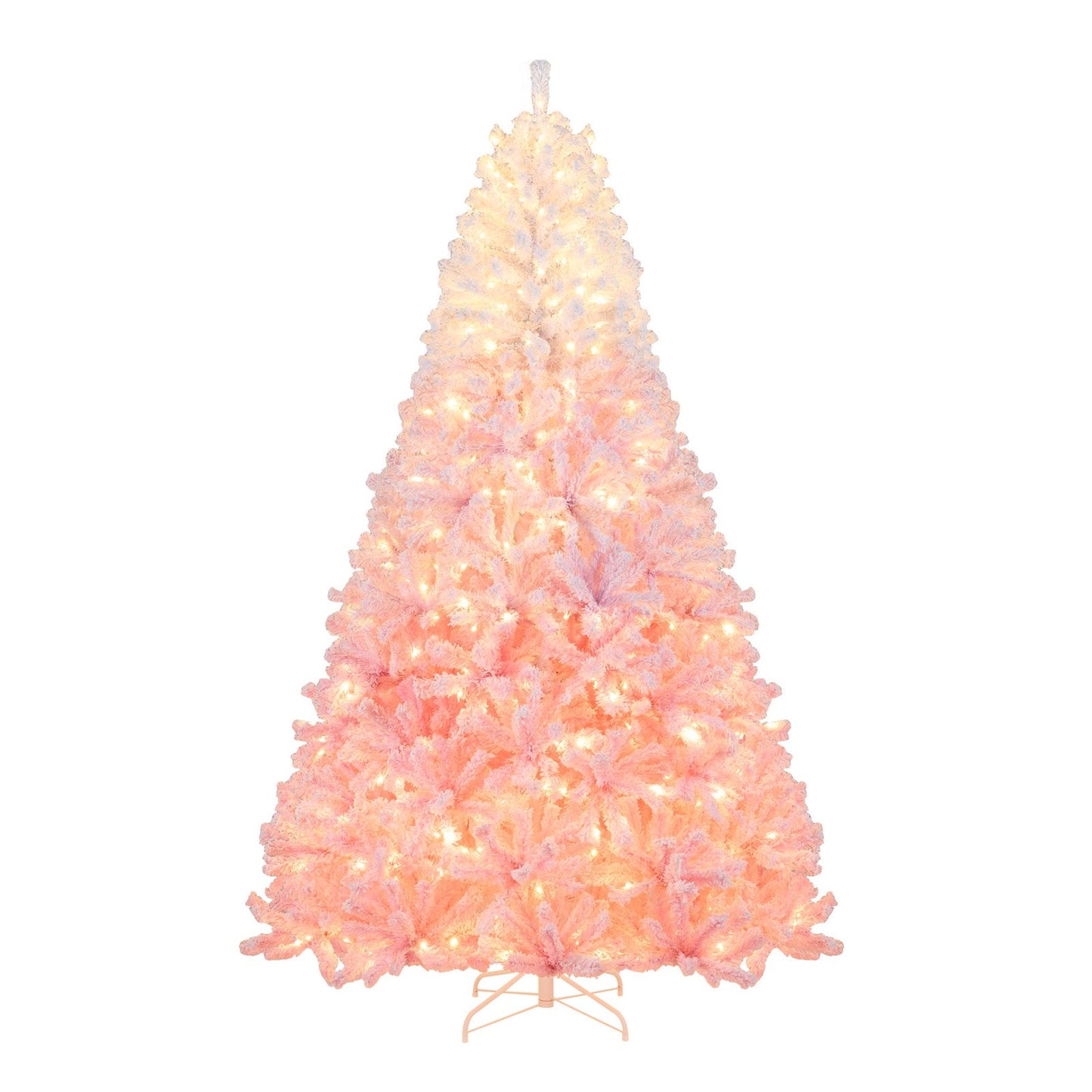 5/6/7/8 FT Artificial Christmas Tree with Warm White LED Lights and 8 Modes for Holiday-5 Feet