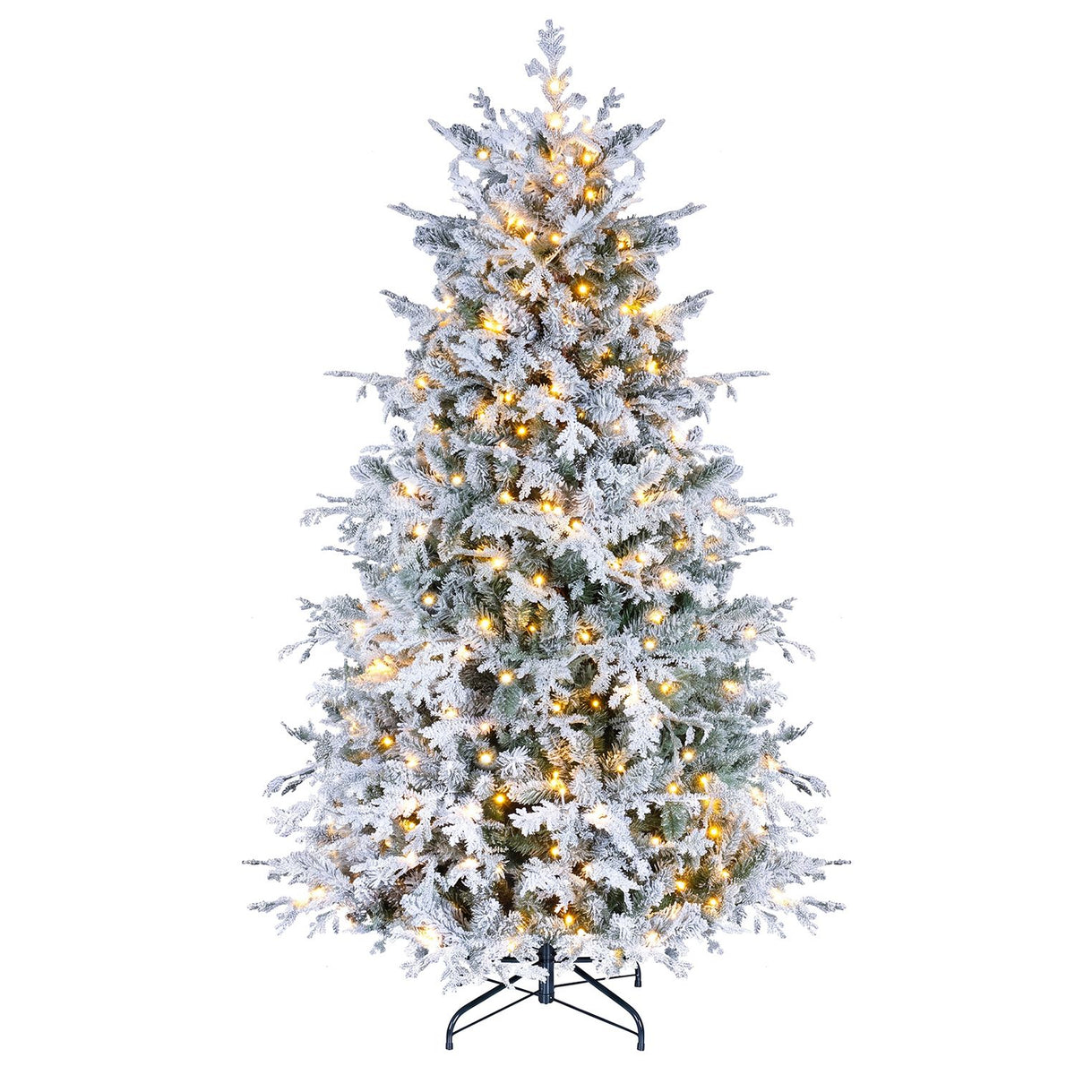 5/6/7/8 Feet Pre-Lit Artificial Christmas Tree with Warm White LED Lights-6 FT