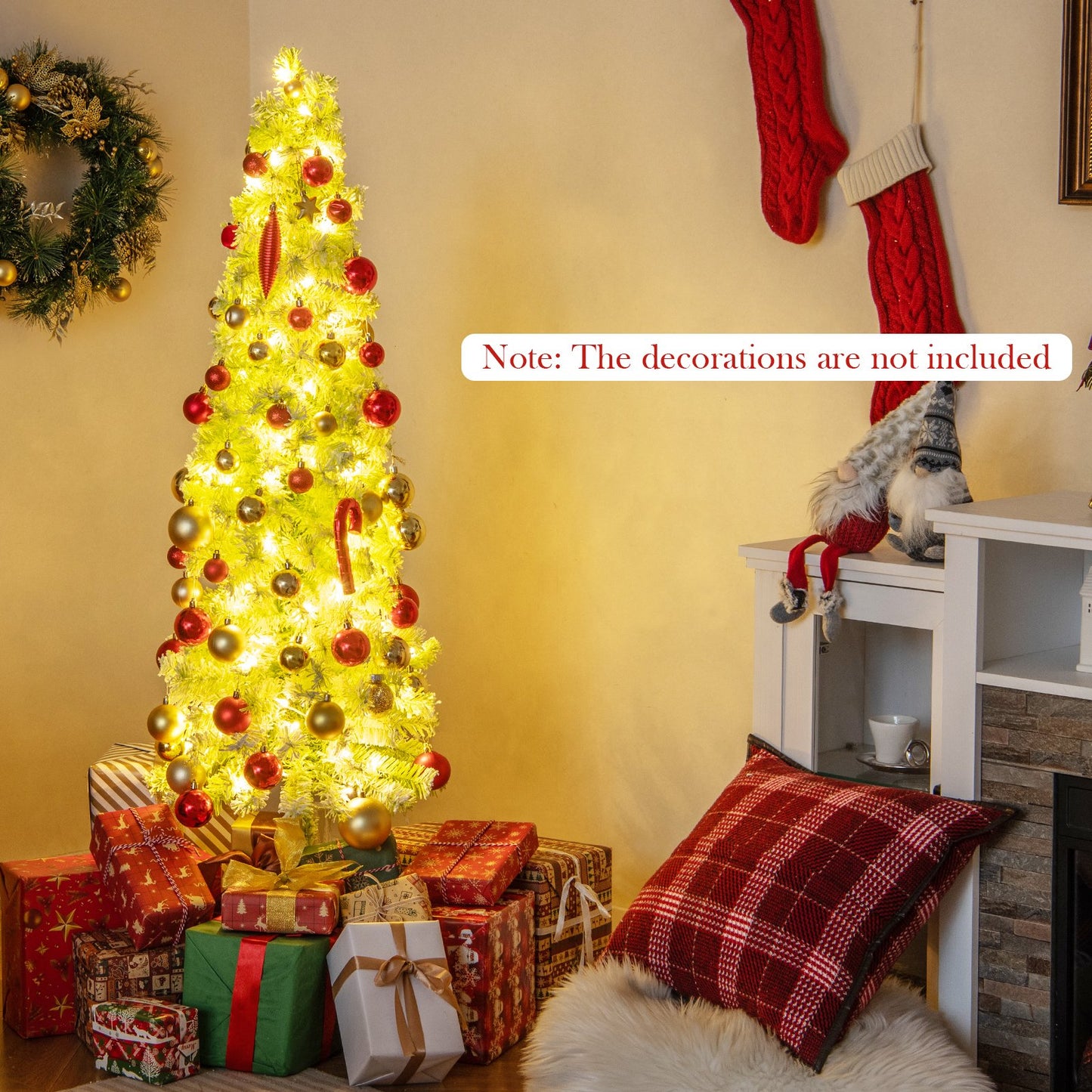 5/6/7 FT Whimsical Christmas Tree with Bendable Top and 216/290/366 Branch-7 FT