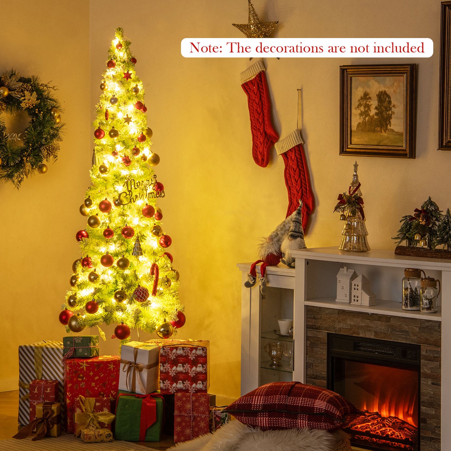 5/6/7 FT Whimsical Christmas Tree with Bendable Top and 216/290/366 Branch-7 FT