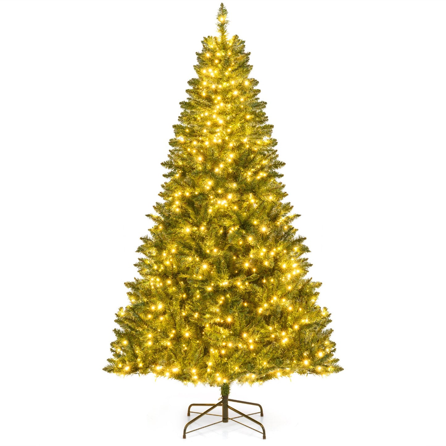 5/6/7 Feet Artificial Christmas Tree Hinged Xmas Tree with 7 Lighting Modes-6 Feet