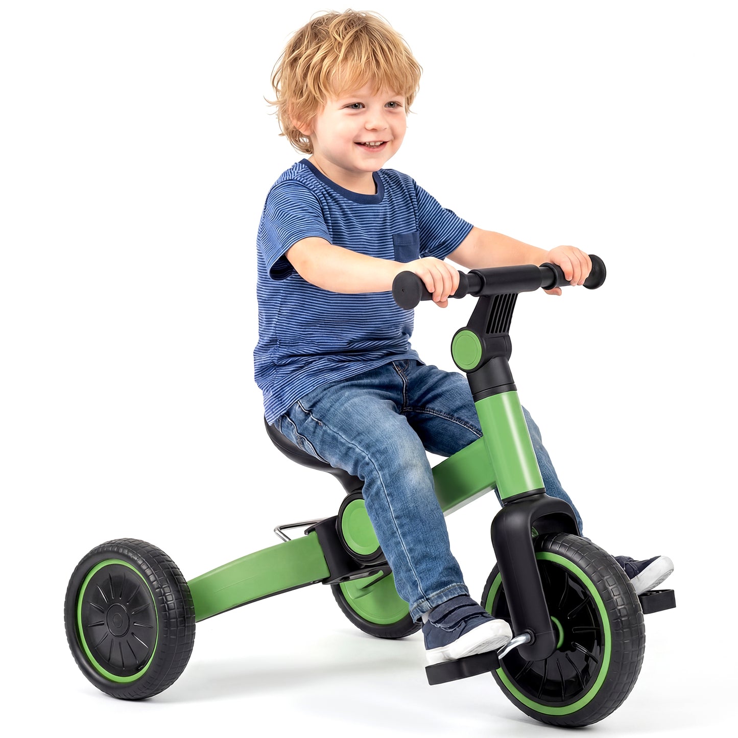5-In-1 Toddler Bike Kids Balance Bike with Removable Pedals-Blue