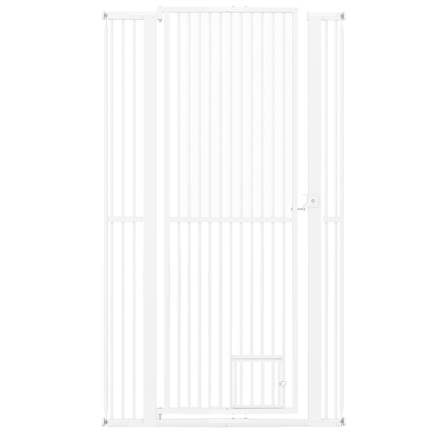 67.5" Extra Tall Pet Gate Heavy-Duty Metal Cat Gate with 30.5"-41" Wide Opening-White