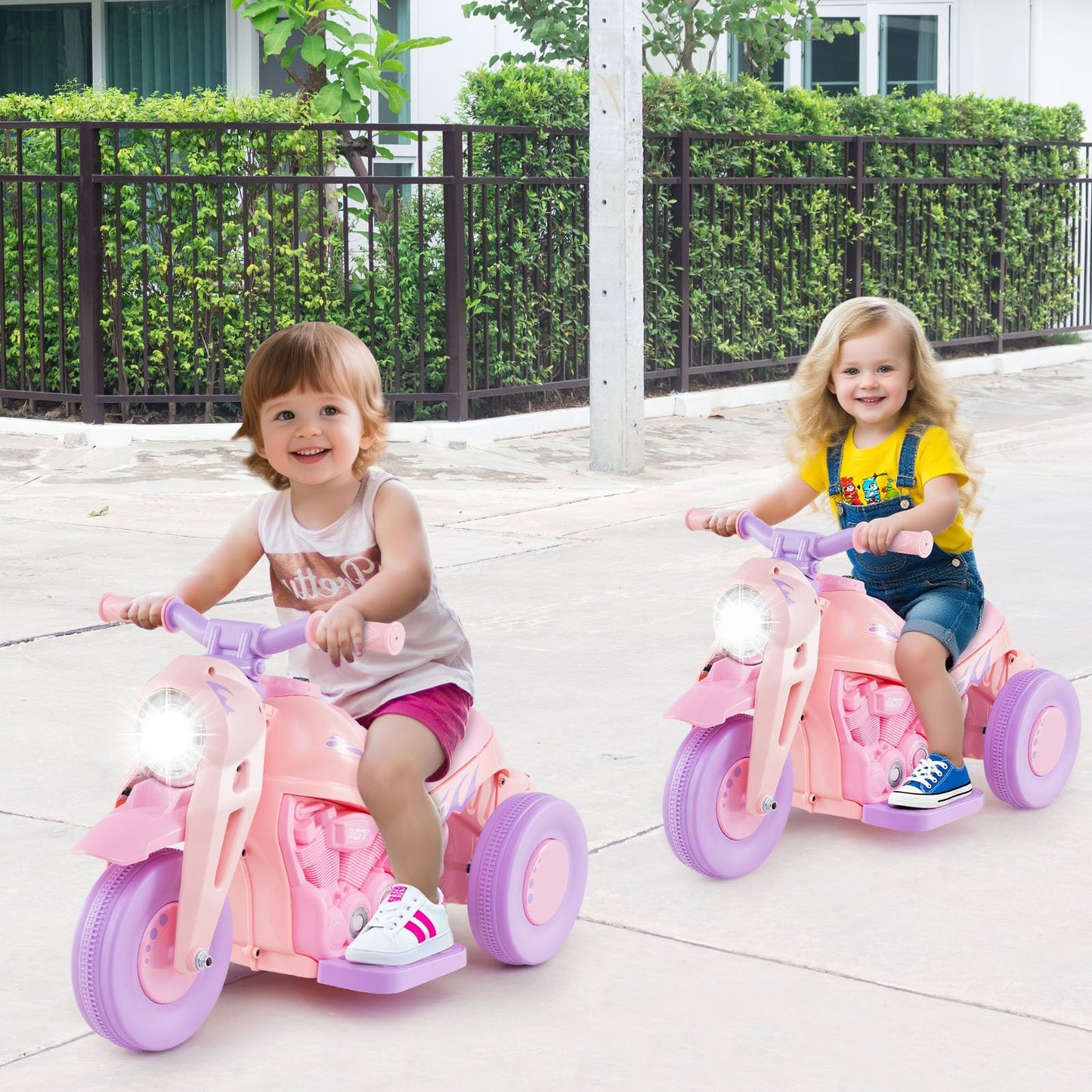 6V Kids Electric Ride on Motorcycle with Bubble Maker and Music-Beige